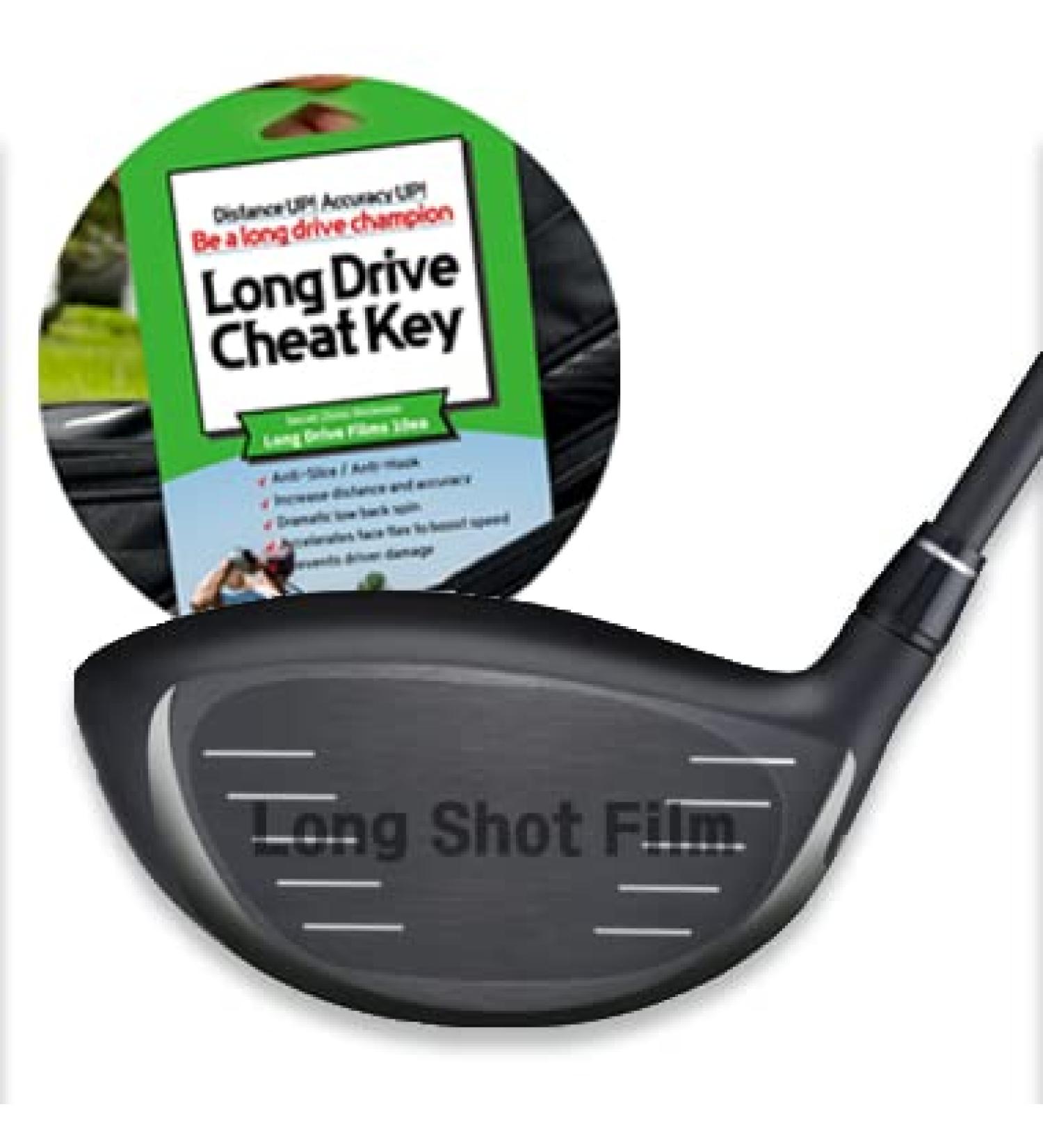 Long Drive Cheat Key Anti Slice & Hook Golf Film Protector - Increase Distance & Reduce Spin | Straight Shot Club Protection & Golf Accessories - Buy Online on GoSupps.com