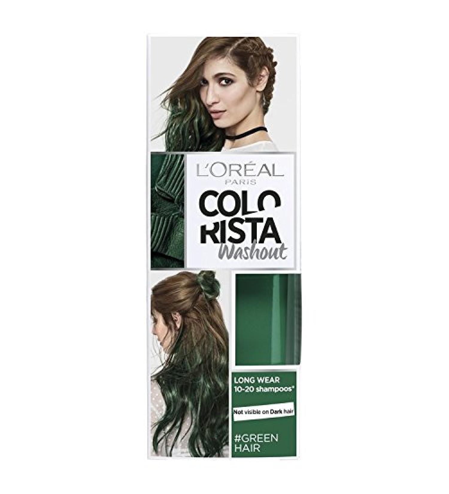 L'Oreal Paris Colorista Washout Green Semi-Permanent Hair Dye - 80ml - 1 Count - Buy Online on GoSupps.com