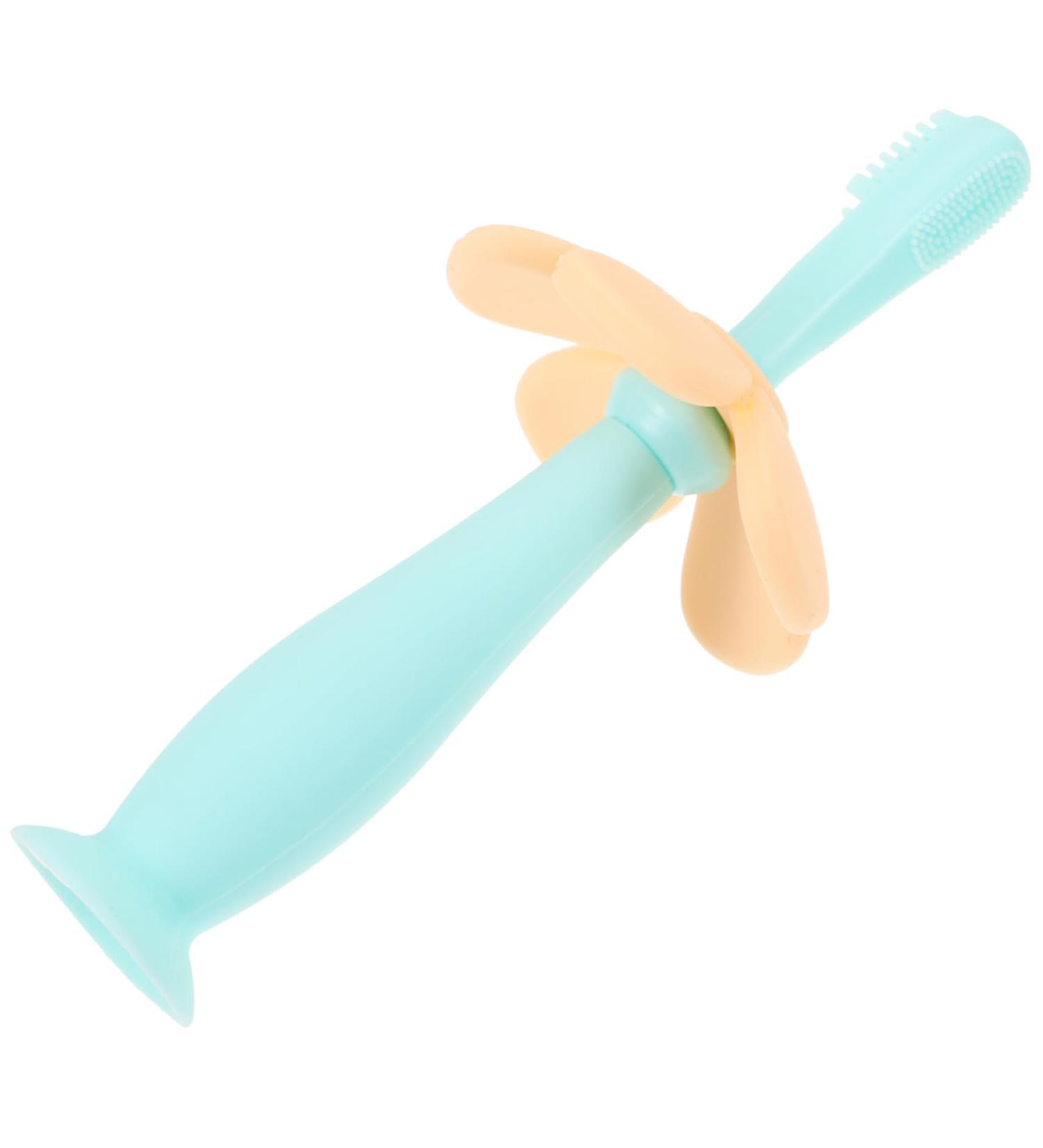 Healvian Silicone Baby Toothbrush - Manual Oral Care for Infants & Children - 1 Pack Bristle Training Toothbrush (Blue) - Buy Online on GoSupps.com