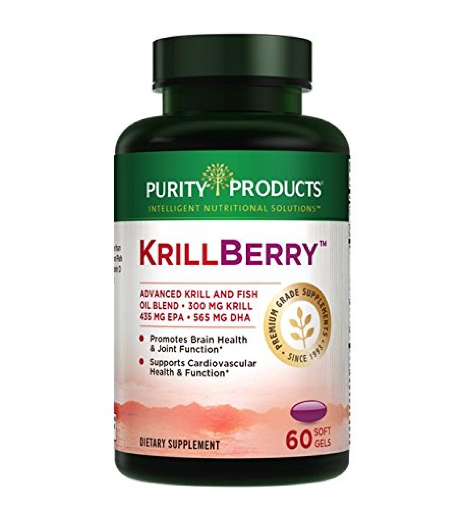 KrillBerry Krill Omega-3 Super Formula + Berries - 60 Soft Gels | Purity Products - Buy Online on GoSupps.com