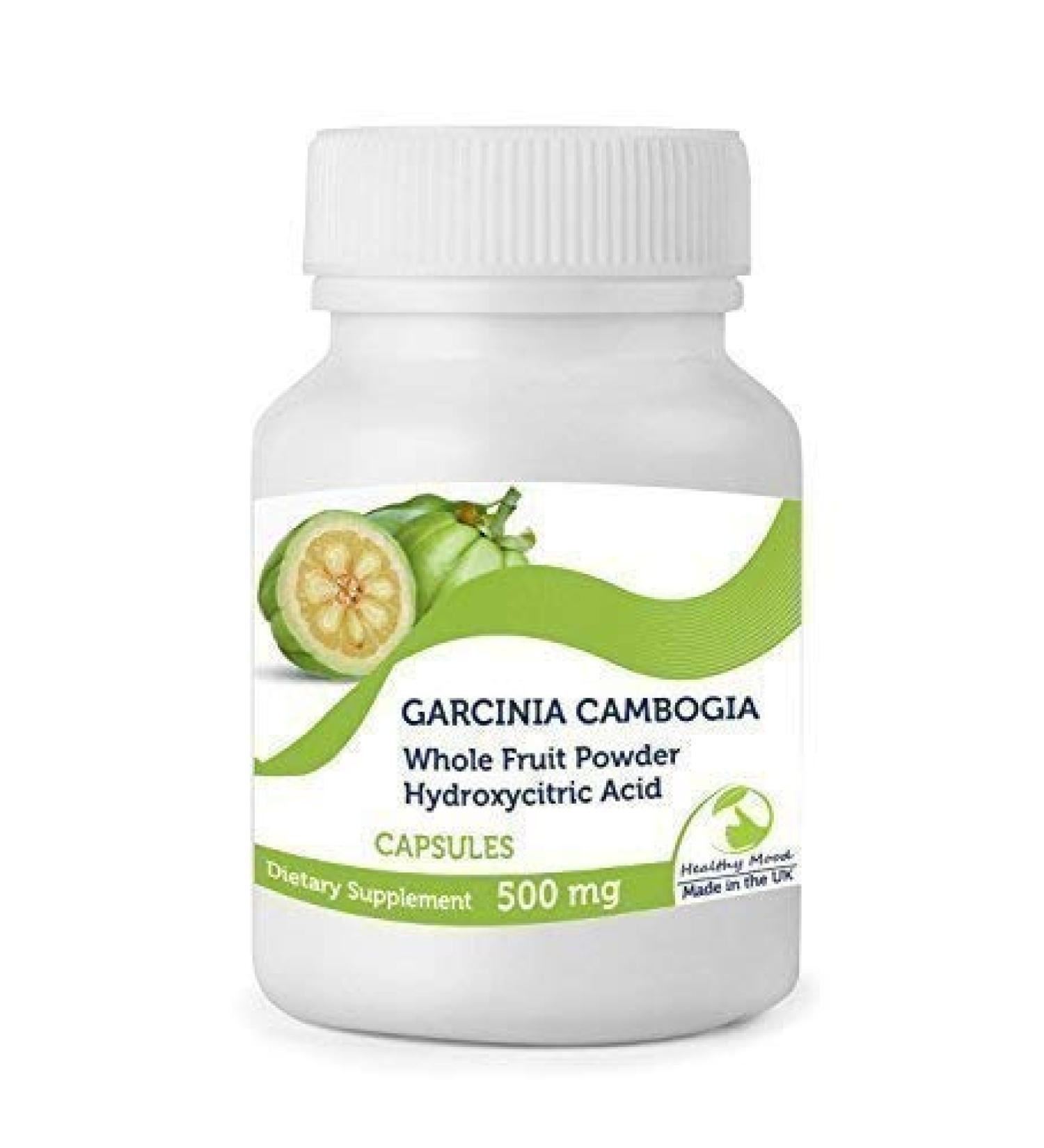 Garcinia Cambogia Whole Fruit Powder 500mg 30 Capsules Health Food Supplements Nutrition Hydroxycitric Acid HCA Malabar Tamarind Britain Quality in Bottlles HEALTHY MOOD UK 15 g (Pack of 1)