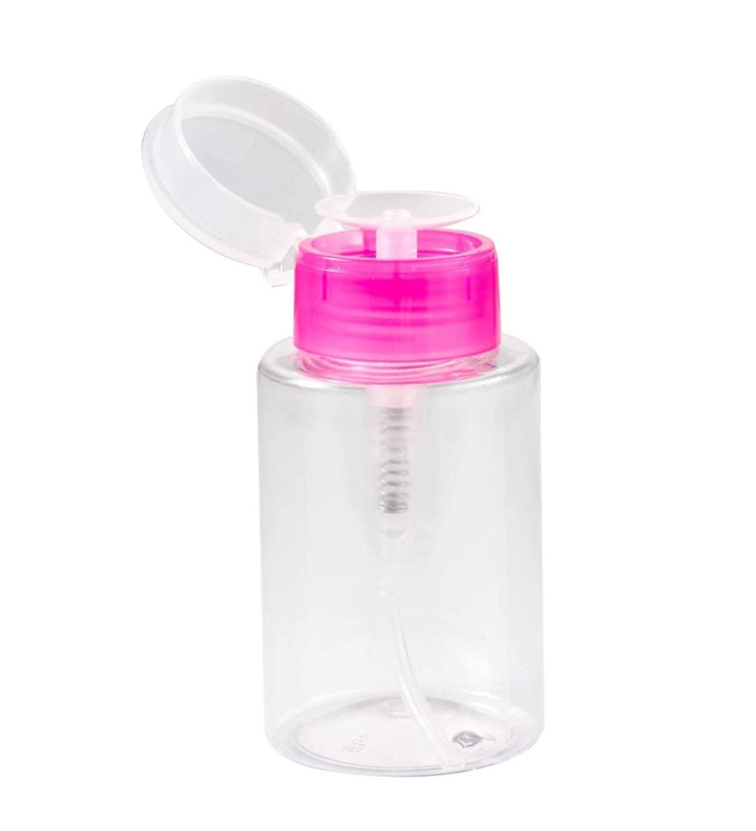 Nail Varnish Remover Pump Bottle Dispenser The Gel Bottle Nail Polish Remover Dispenser Empty Clear Push Down Bottle Plastic Pump Liquid Container Rosy 180ml - Buy Online on GoSupps.com