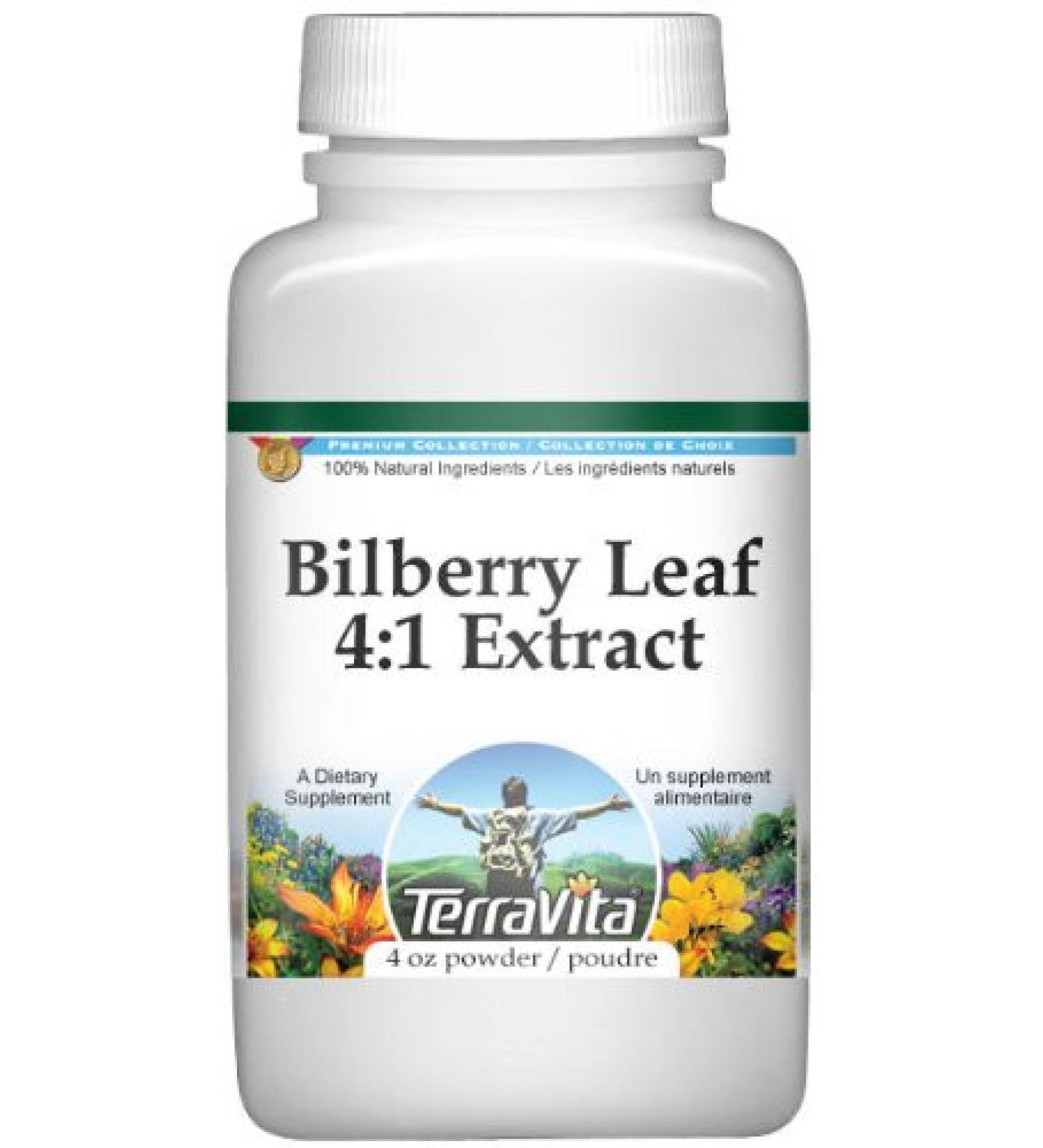 Extra Strength Bilberry Leaf 4:1 Extract Powder (4 oz ZIN: 511246)