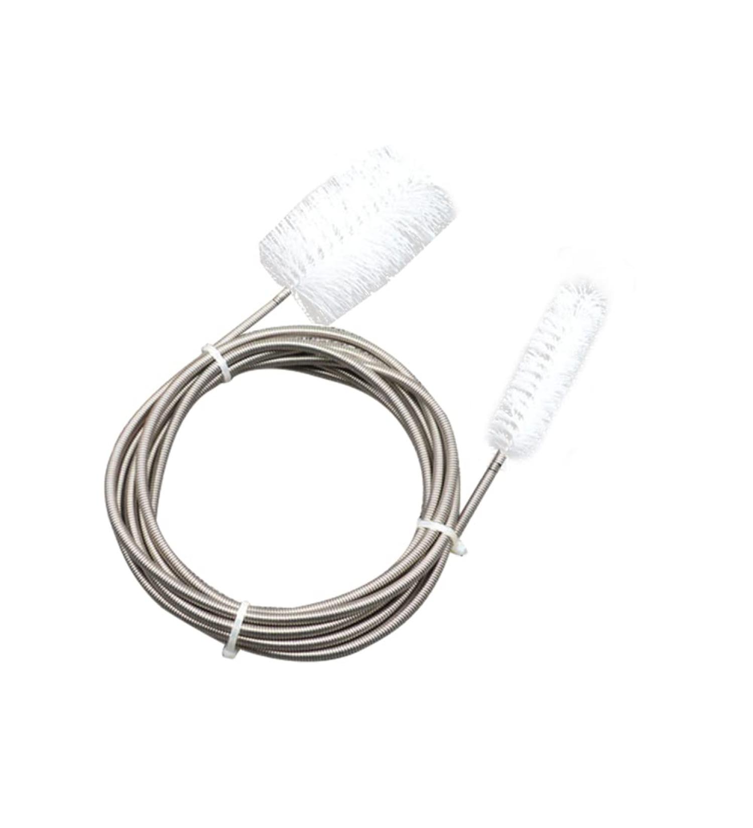 Pipe Cleaning Brush Nylon Cleaner Double Ended Flexible Cleaning Tool Stainless Steel Straw Nylon Cleaning Brushes for Fridge Pipes Pettis White 90cm