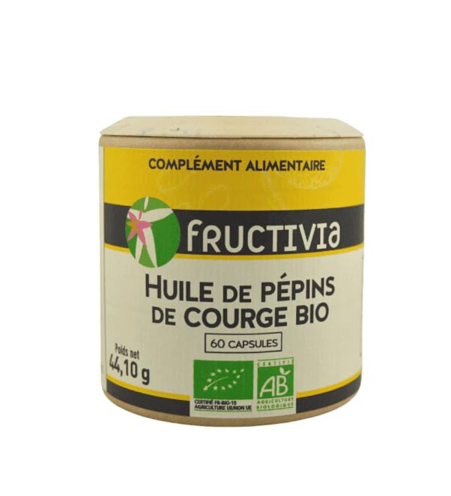 Fructivia Organic Pumpkin Seed Oil 60 Capsules - Buy Online on GoSupps.com