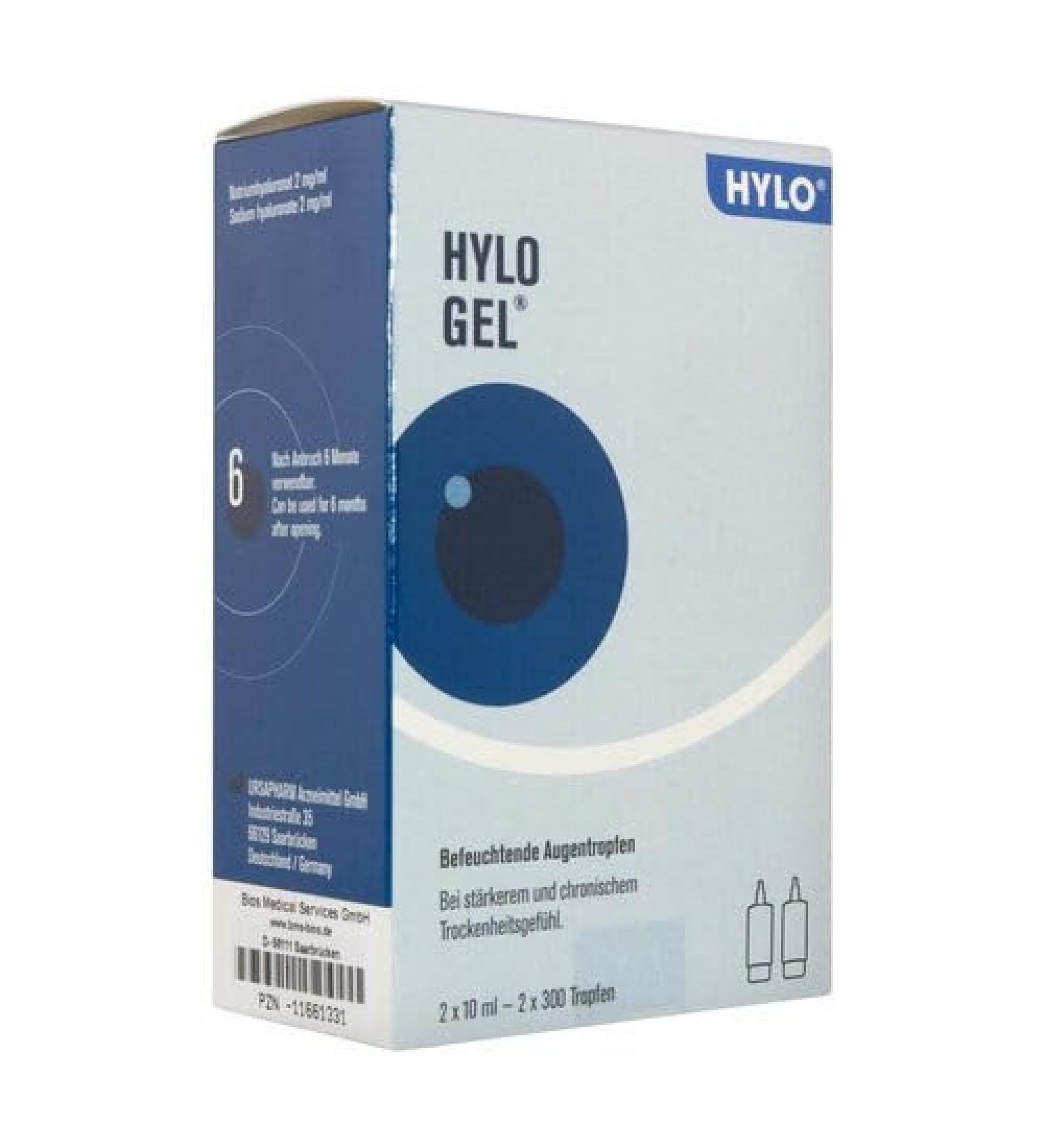 Hylo-gel eye drops 2x10 ml