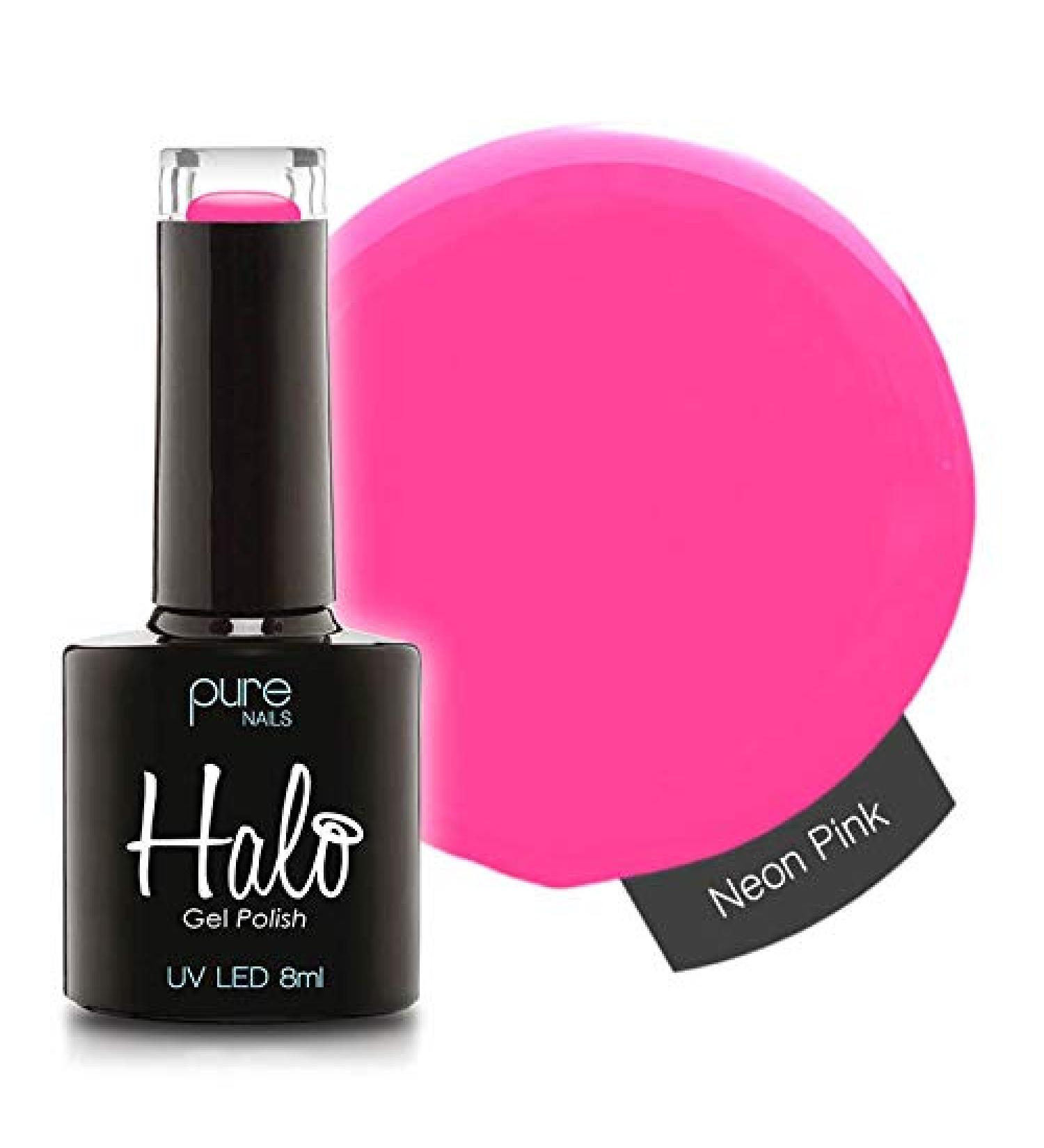 Halo Gel Polish *Full Range 8ml* **CHOOSE YOUR COLOUR(S)** (Neon Pink N2835) Neon Pink N2835 8 ml (Pack of 1)