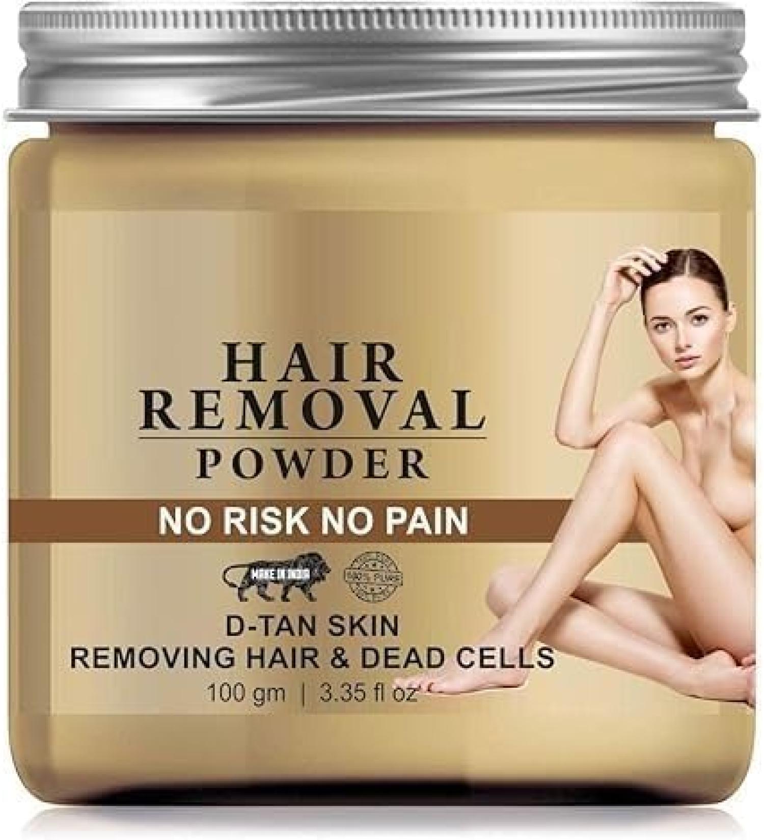 Hyd Pure Hair Removal Powder for Armpits Hands Legs and Bikini Line ThreeinOne Use for DTan Skin Removing Hair Removing Dead Cells in Sandalwood Fragrance 100 gm - Buy Online on GoSupps.com