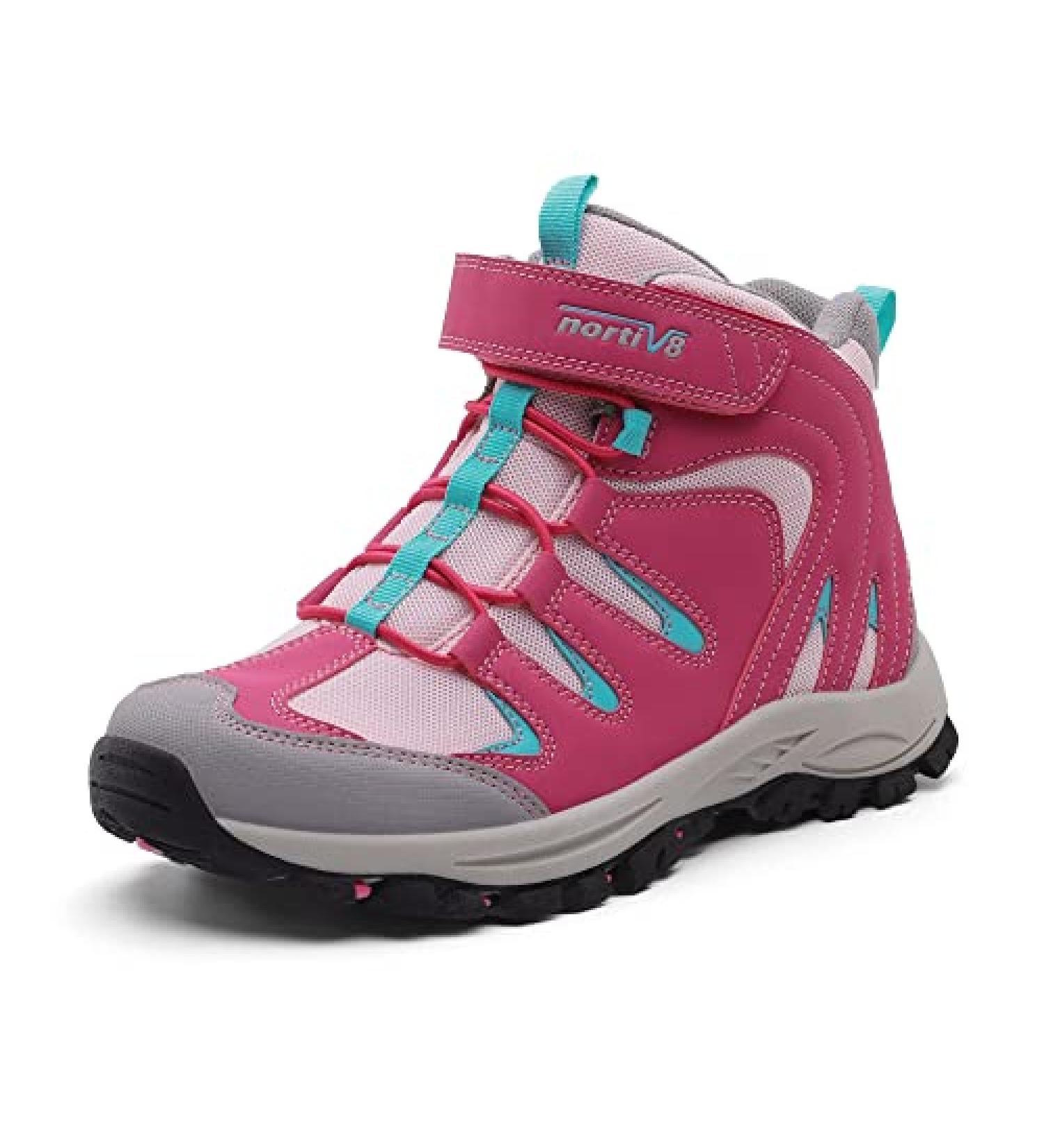 NORTIV 8 Kids Lightweight Outdoor Hiking Boots - Rose Red - Size 6 Big Kid - Buy Online on GoSupps.com