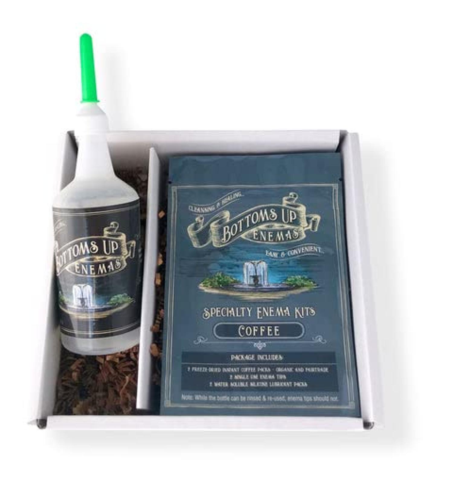Organic Coffee Enema Kit | Easy to Use at Home | (2) Natural Coffee Packets | 8oz BPA Free Bottle - Buy Online on GoSupps.com