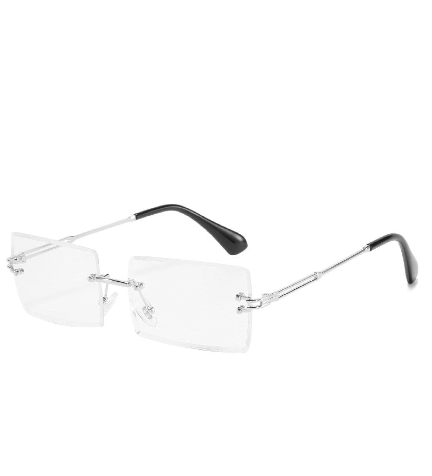 KDOQ Rimless Square Anti Blue Light Glasses for Men & Women - Eye Strain Relief Silver Color - Buy Online on GoSupps.com
