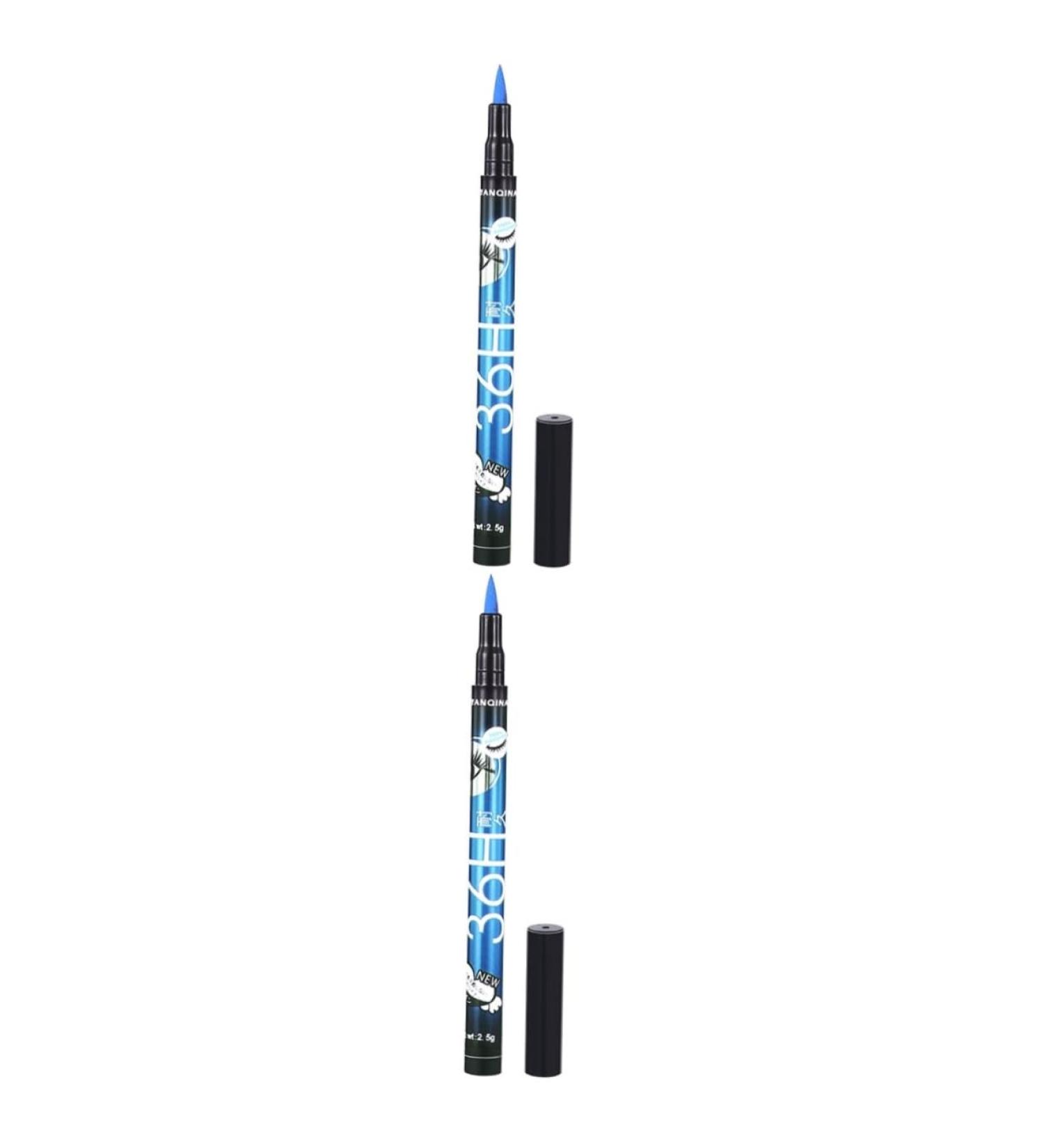 Angoily 2pcs Black Waterproof Eyeliner Colorful Eyeliner Women Eyeliner Water Proof Liquid Eyeliner 1 count (Pack of 1) As Shownx2pcs - Buy Online on GoSupps.com
