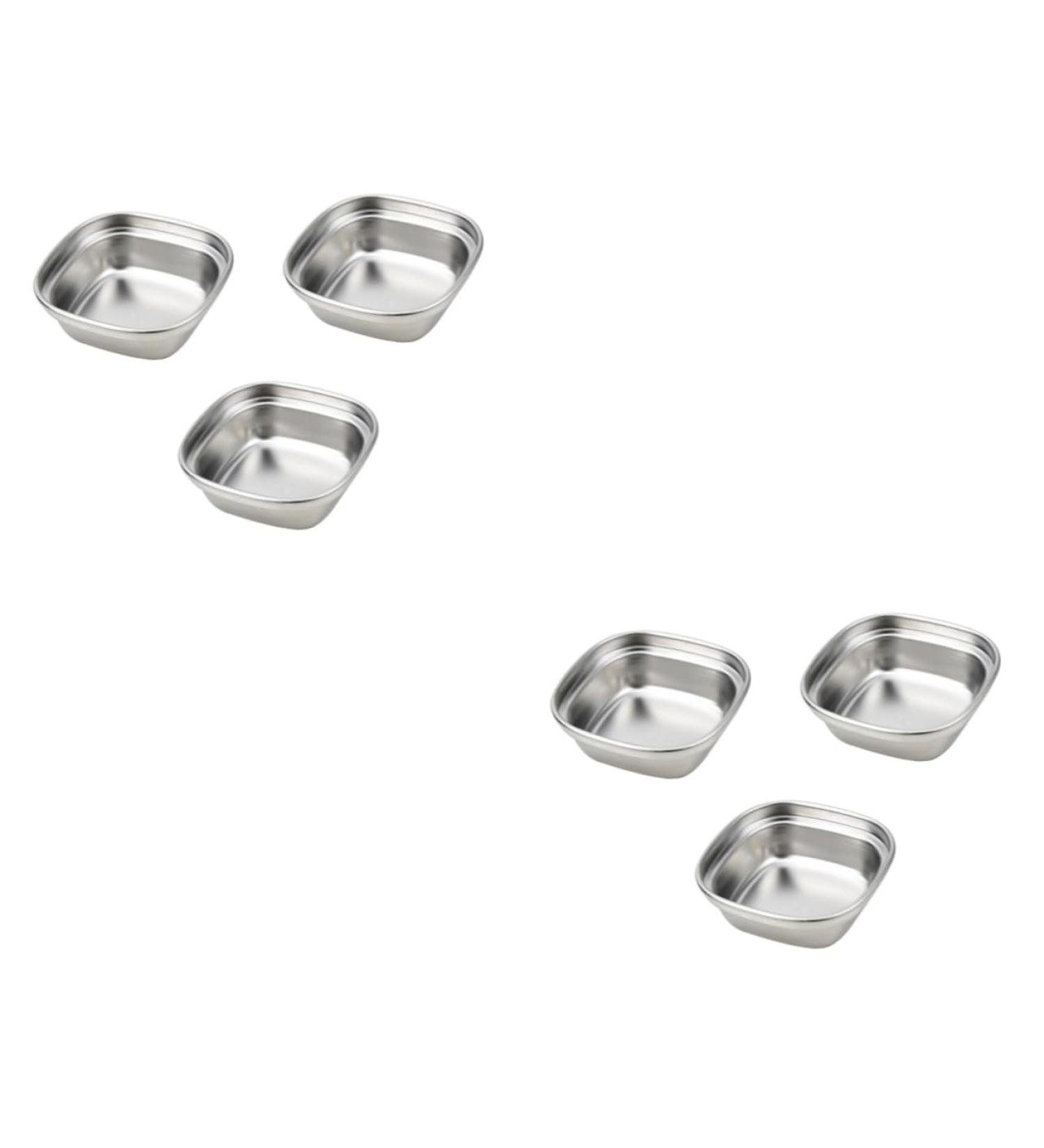 Zerodeko 6 Pcs Mini Individual Sauce Bowl Stainless Steel Snacks Dish Sauce Dish Ketchup Dish Sushi Seasoning Plate Stainless Steel Dish Soy Sauce Serving Dish Small Plate Hot Pot re-usable 8.3X8.3cmx2pcs Silverx2pcs - Buy Online on GoSupps.com