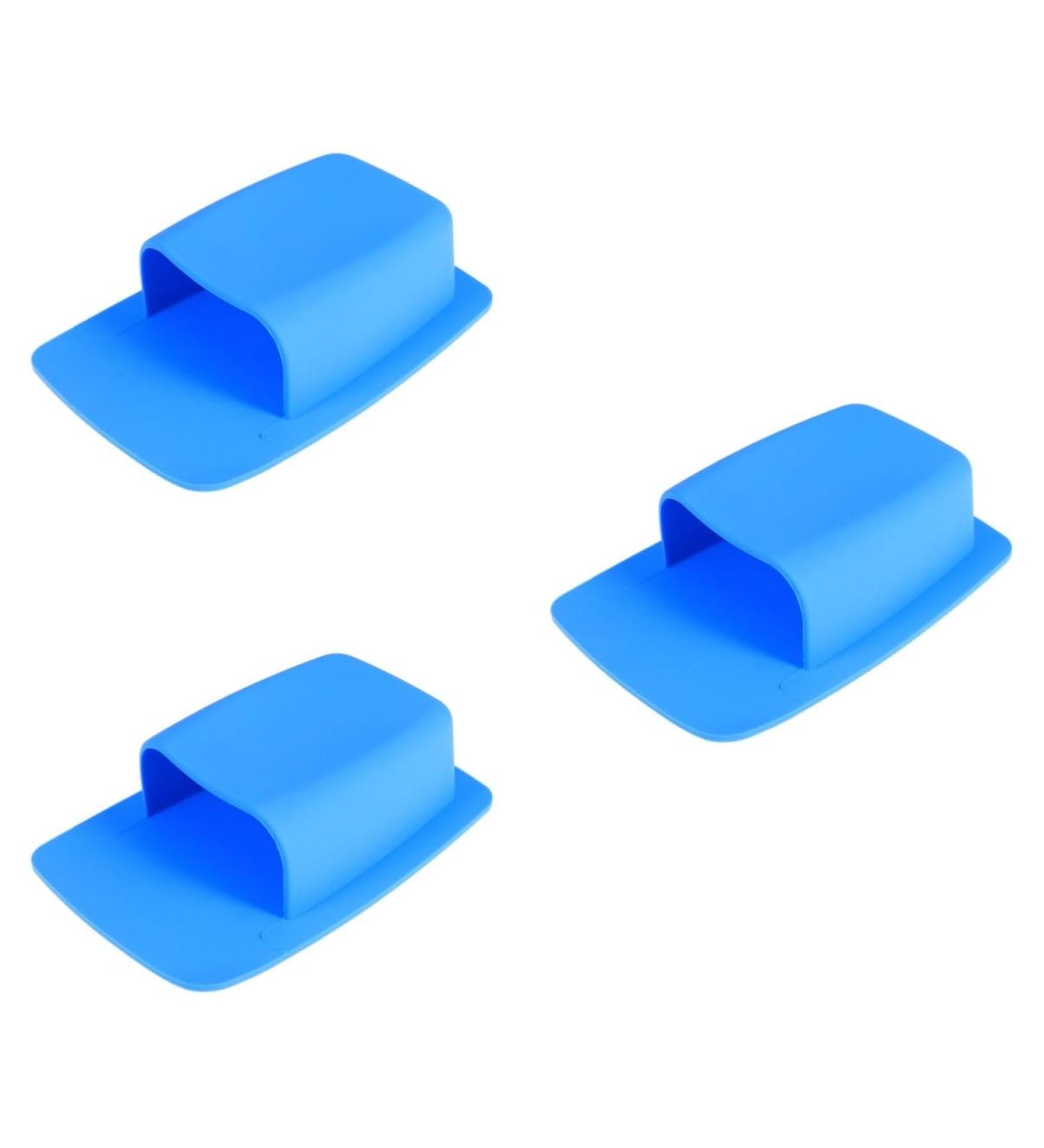 Zerodeko 3-Pack Silicone Toothbrush & Beauty Organizer - Sky Blue Suction Holder for Essentials - Buy Online on GoSupps.com