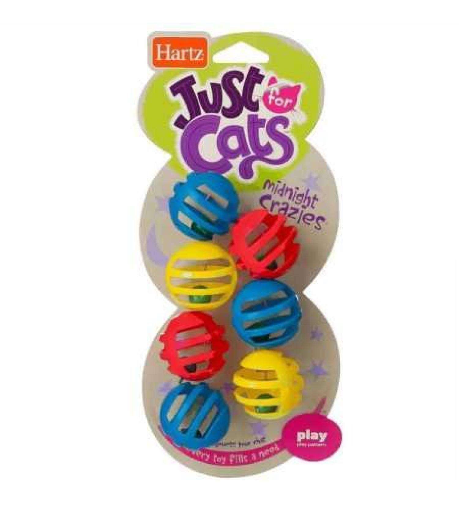 Hartz Just For Cats Midnight Crazies Cat Toy Balls - Assorted