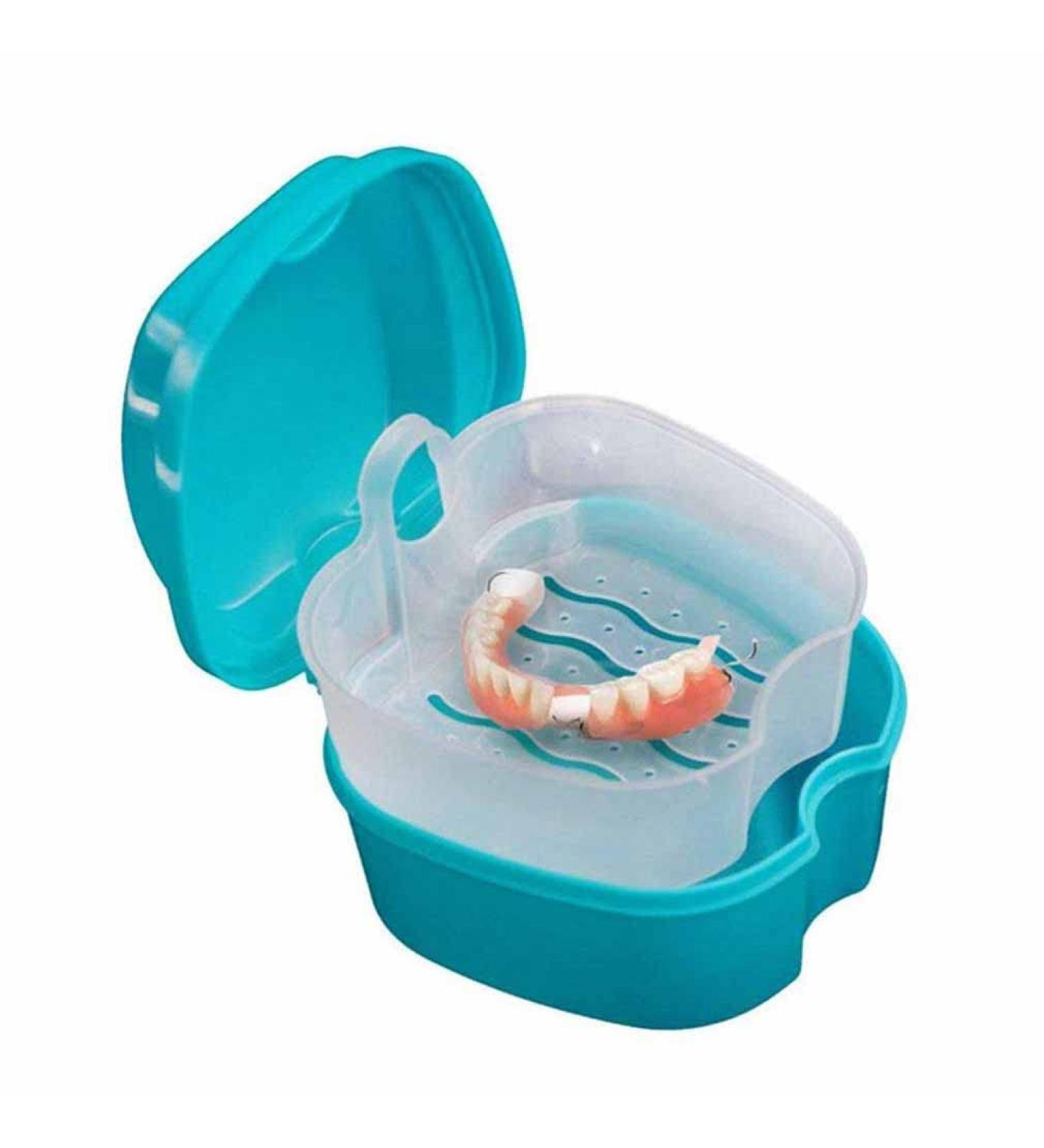 Denture Bath Case Orthodontic Dental Retainer Box Plastic False Teeth Bath Box Denture Cleanning Set Container Soaking Denture Bath for Storing Soaking Dentures Cleaning Box with Filter(Light Blue) - Buy Online on GoSupps.com