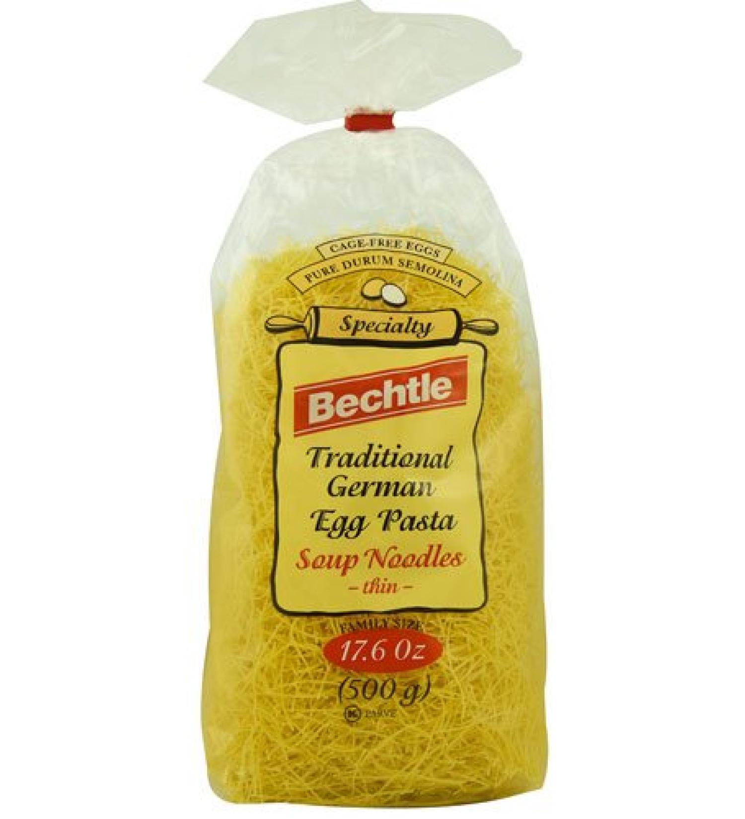 Bechtle Traditional German Cage Free Egg Pasta Soup Noodles Thin -- 17.6 oz (Pack of 2)