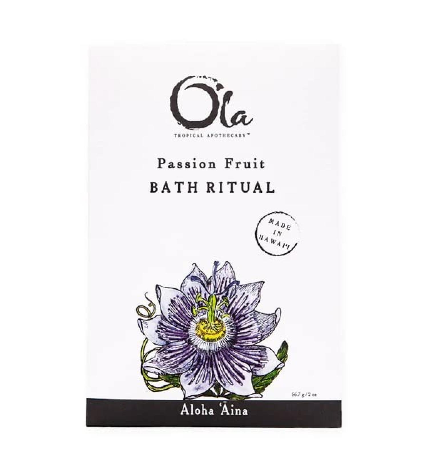 Ola Tropical Apothecary Passion Fruit Scented Hawaiian Sea Salt Bath Rituals - 2 oz | Exotic Spa Experience - Buy Online on GoSupps.com