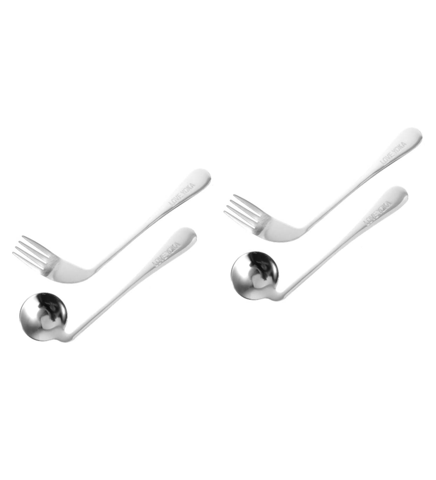 Lurrose Left-Hand Adaptive Spoon - Curved Baby Training Cutlery for Easy Grip & Feeding - Buy Online on GoSupps.com