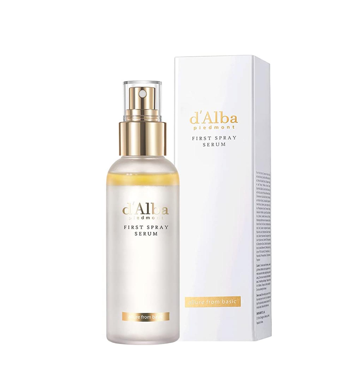 d'Alba White Truffle First Spray Serum Mist 3.38 fl oz - Hydrating & Glowing with Avocado Oil, Sunflower Seed Oil & Niacinamide - Buy Online on GoSupps.com