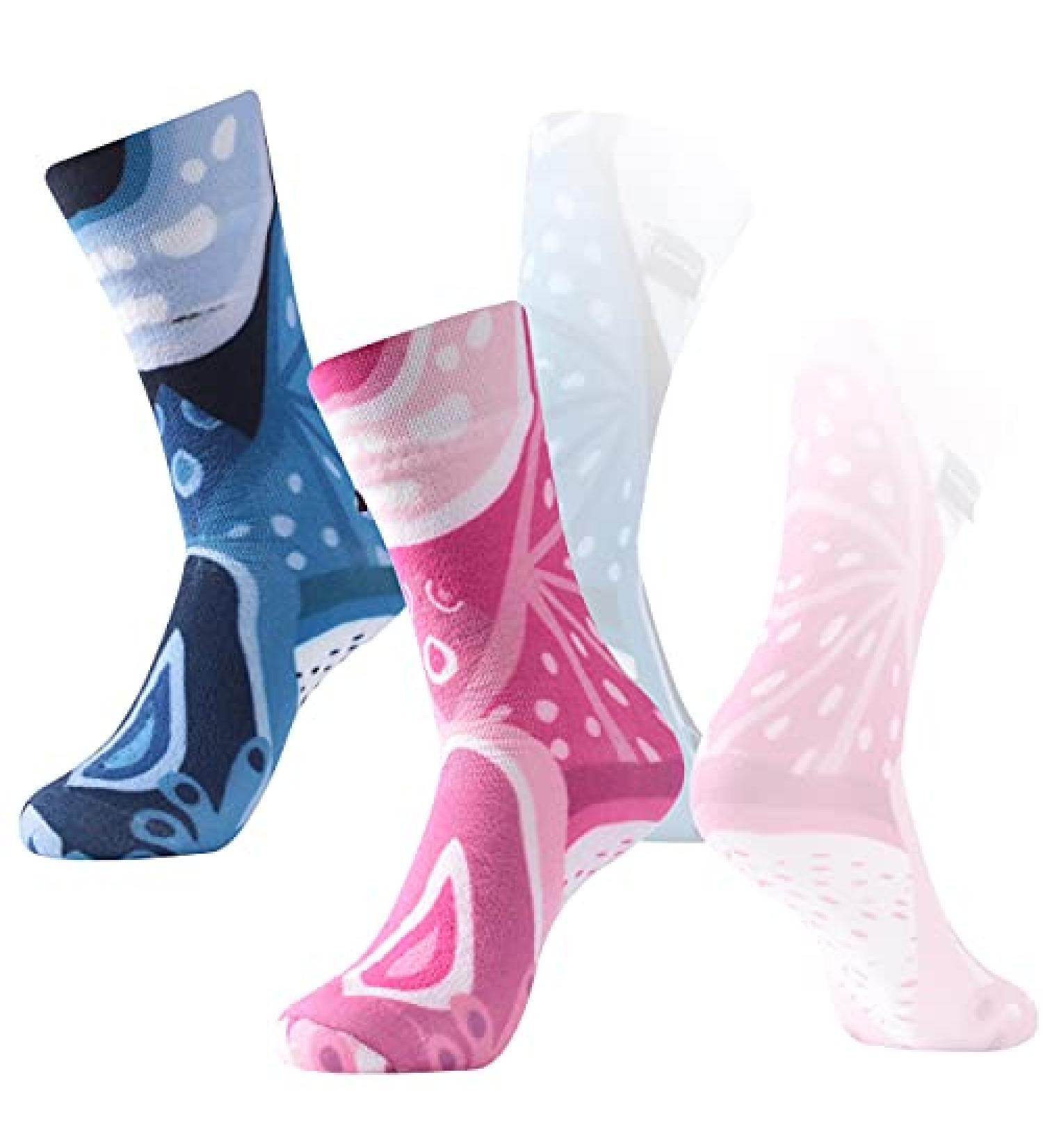 RANDY SUN Waterproof Socks 2 Pairs for Boys Outdoor Sports - Blue & Pink, Adult Small - Ideal for Hiking, Skiing, Fishing - Buy Online on GoSupps.com