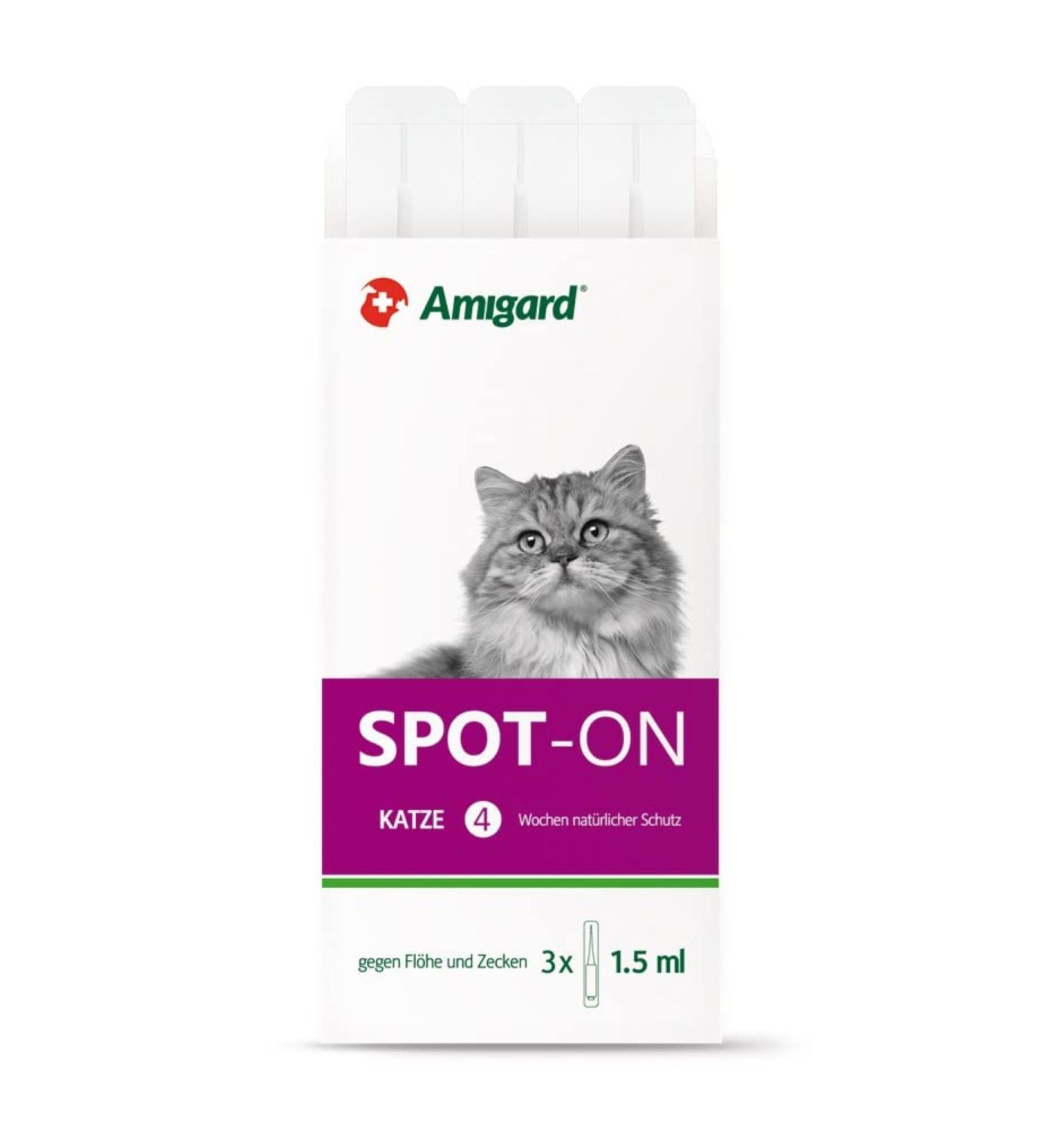 Amigard Spot-On 3 Pack for Cats Vegan Flea & Tick Protection 3 Months Natural Ingredients No Perfume or Preservatives - Buy Online on GoSupps.com