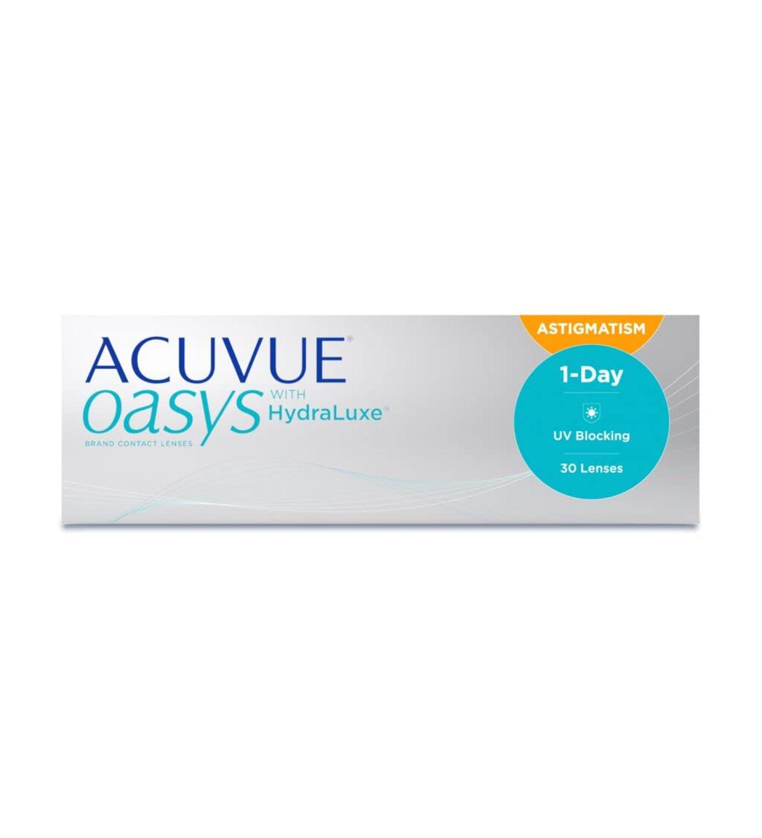 Acuvue Oasys 1-Day Astigmatism Contacts - UV Protection 30 Lenses 4.75 DPT Cyl -0.75 BC 8.5 | Comfortable Daily Wear - Buy Online on GoSupps.com