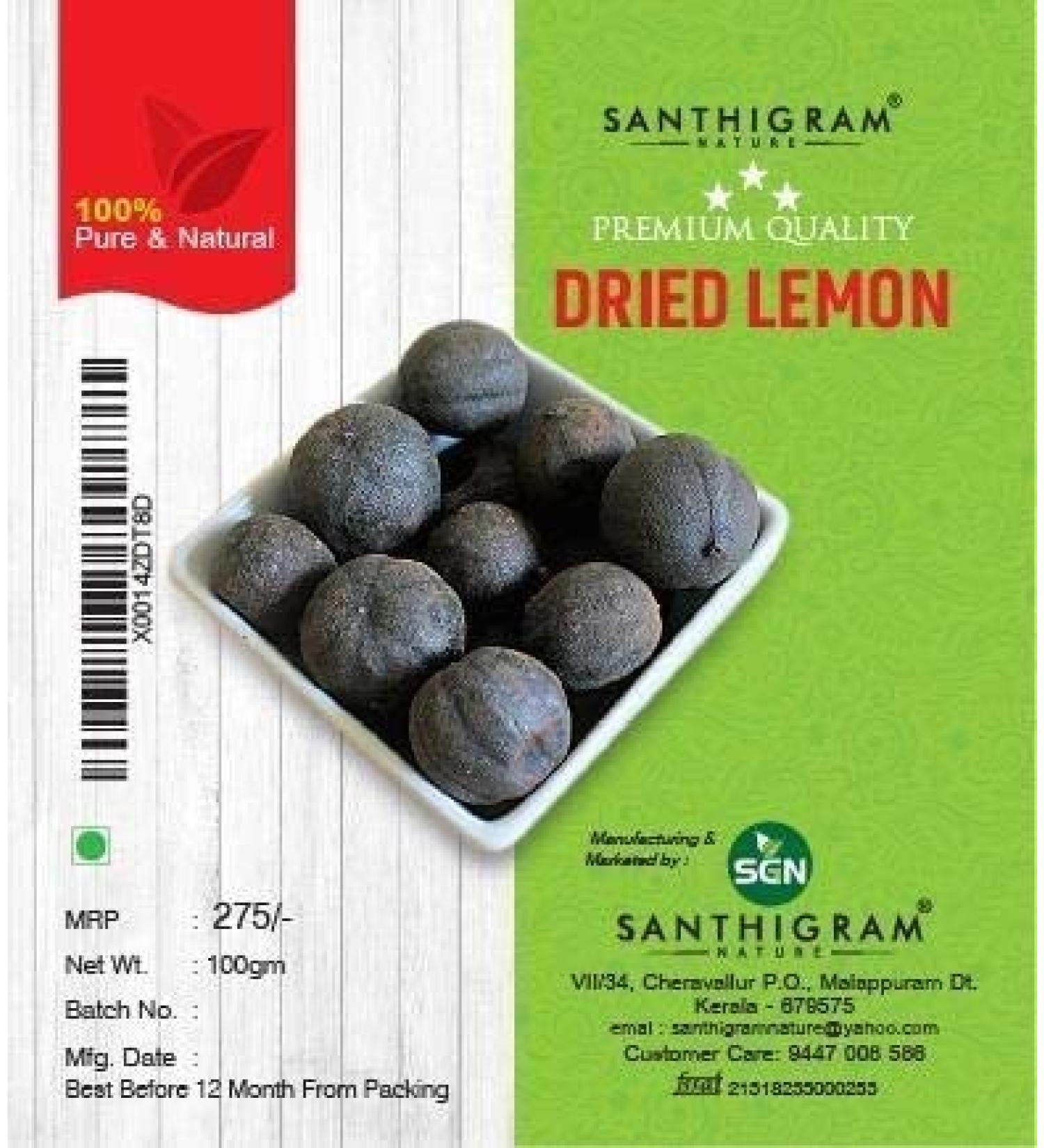 ORGANIZE Santhigram Natural Dried Lemon 100g Black