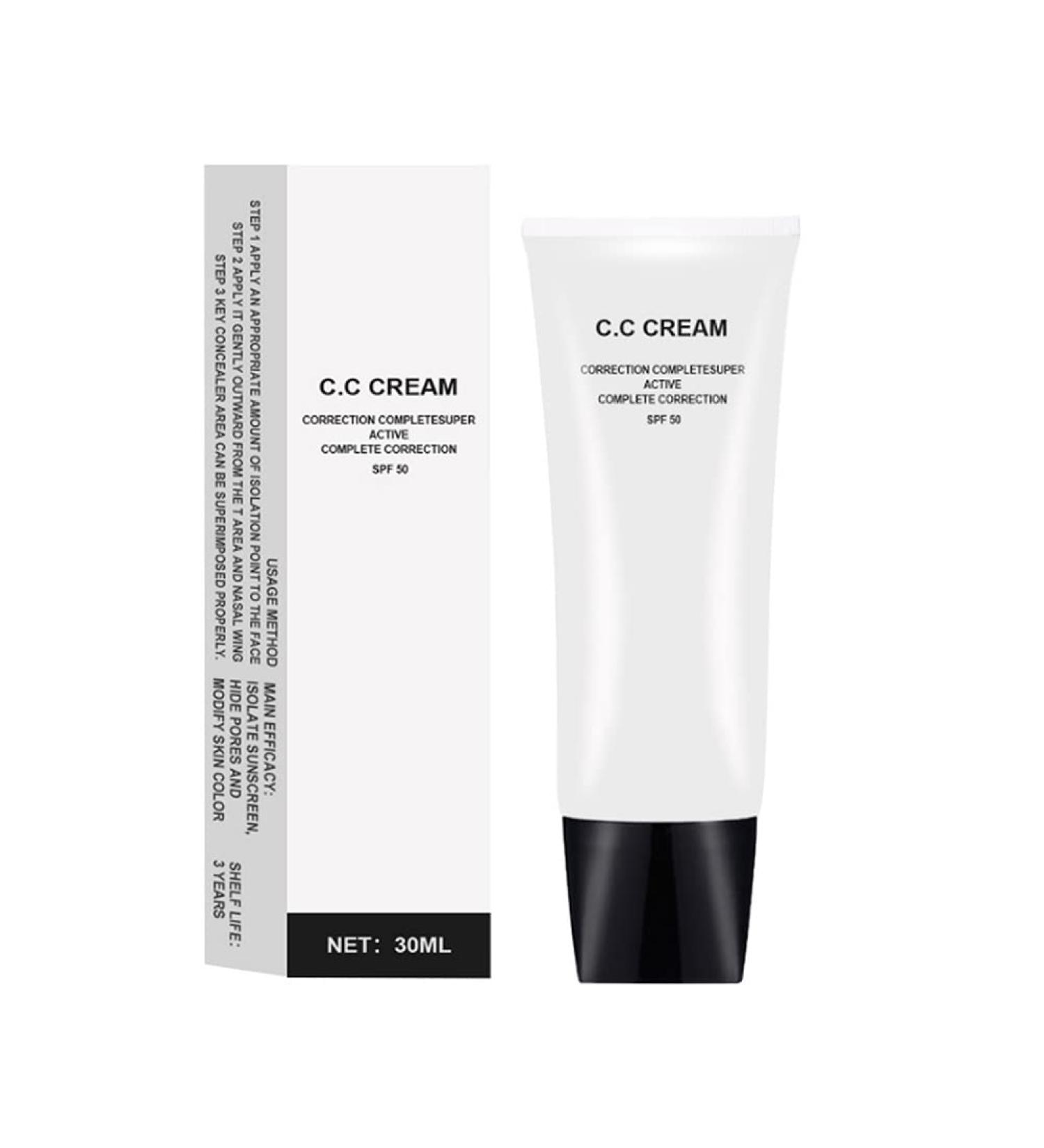 CC Cream Skin Tone Adjusting CC Cream Foundation Makeup CC Cream pour l'ajustement du teint de la peau Correction des couleurs pour peaux matures - Buy Online on GoSupps.com