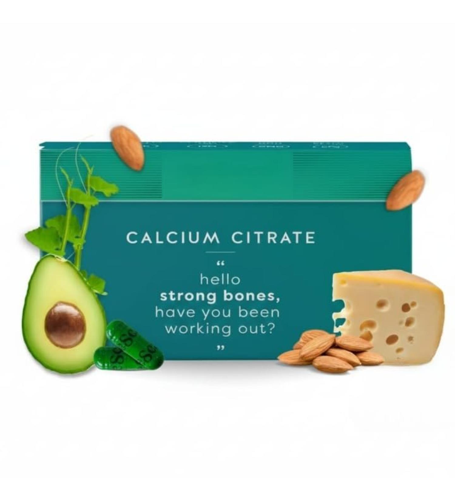 Calcium Citrate 1200mg with Magnesium Zinc Vitamin D & B12 Calcium Supplement for Men & Women for Joint Health | 30 Capsules - Buy Online on GoSupps.com