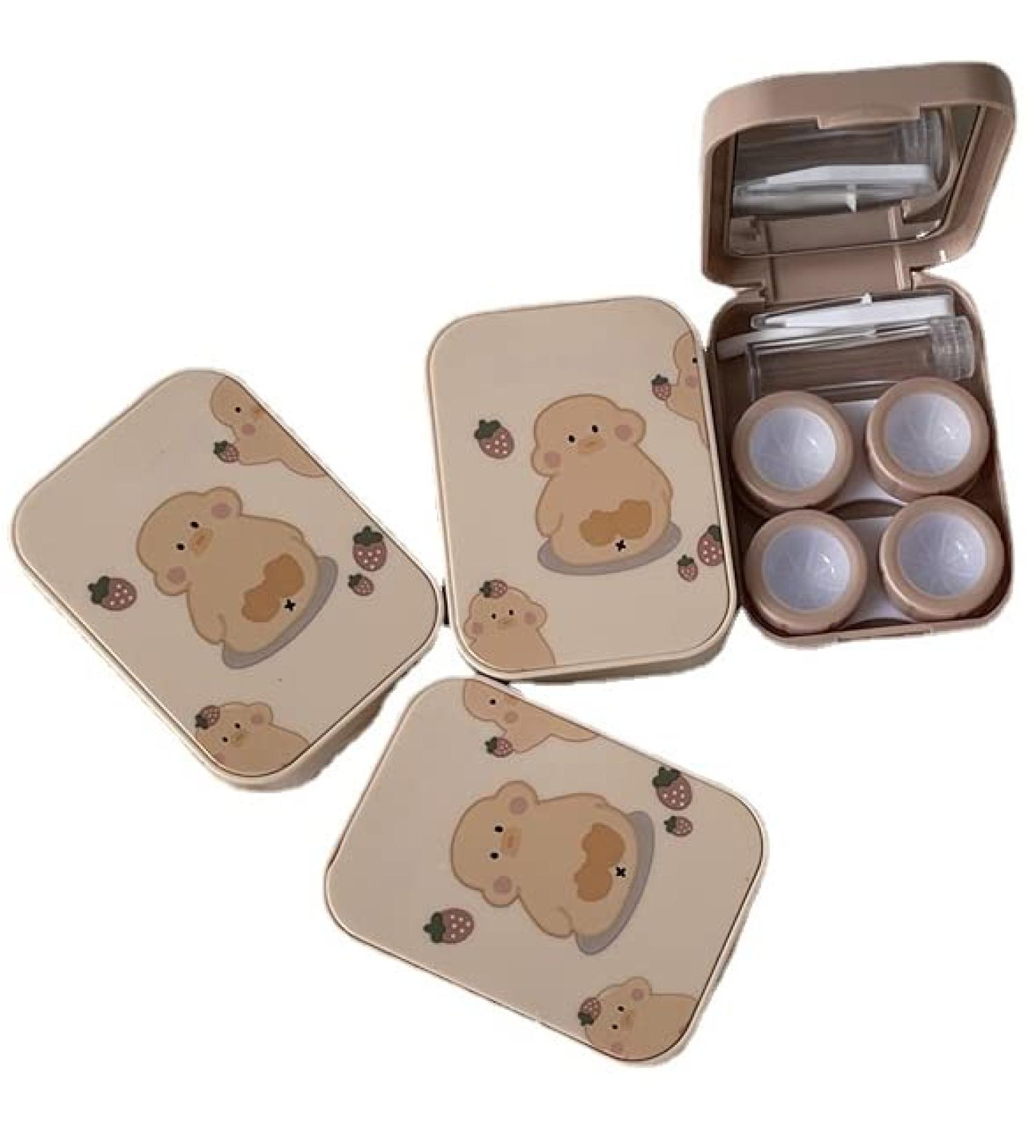 Miedeon Travel Contact Lens Container Set - Cute & Easy Lens Etui for Safe Storage | 4-Pack in 2 Colors | Ideal for International Travelers - Buy Online on GoSupps.com