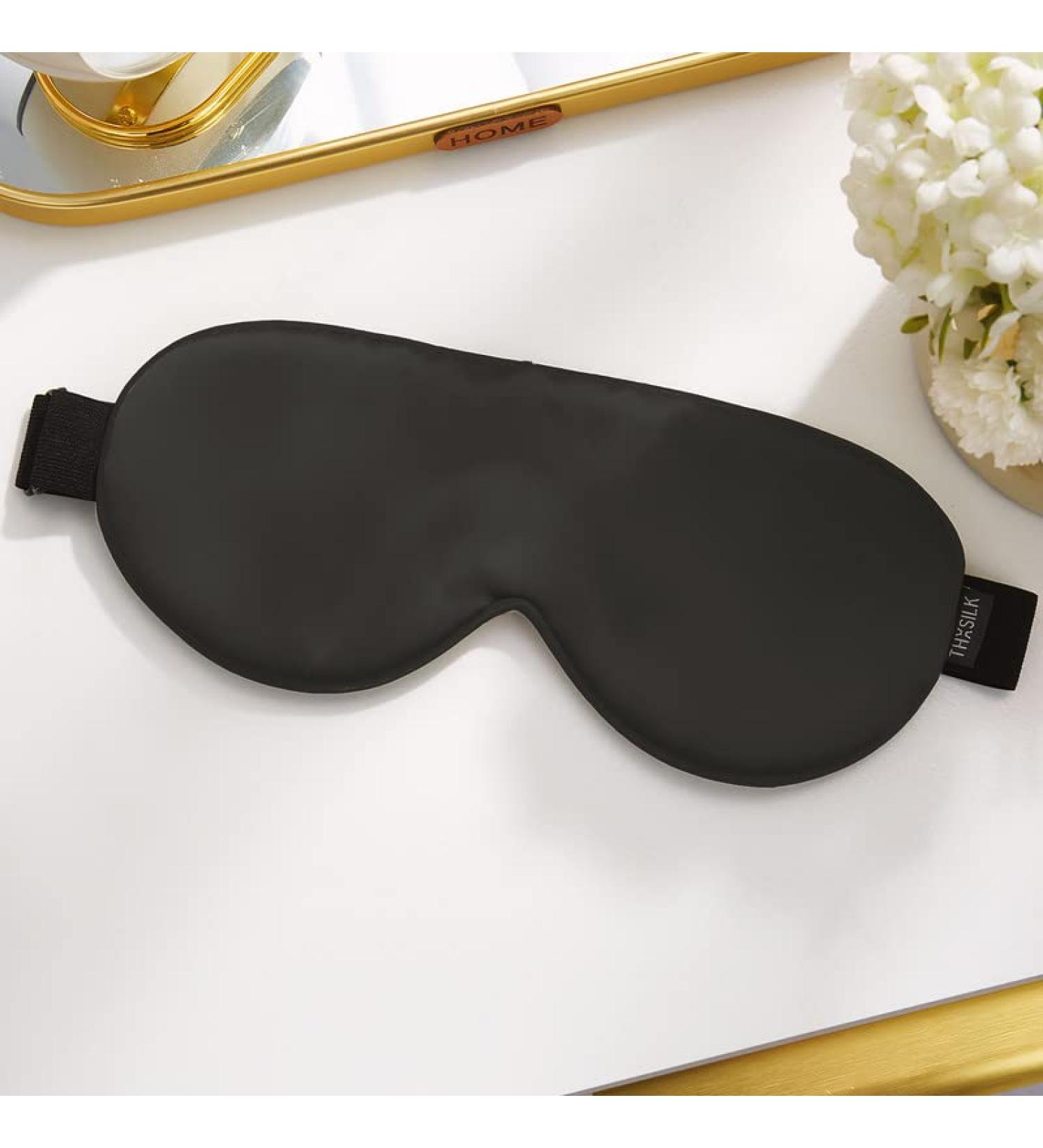 THXSILK 100% Mulberry Silk Sleep Mask - Super Smooth Cooling Eye Mask for Women/Men/Kids - Wide Strap for Comfortable Blackout Sleep - Buy Online on GoSupps.com