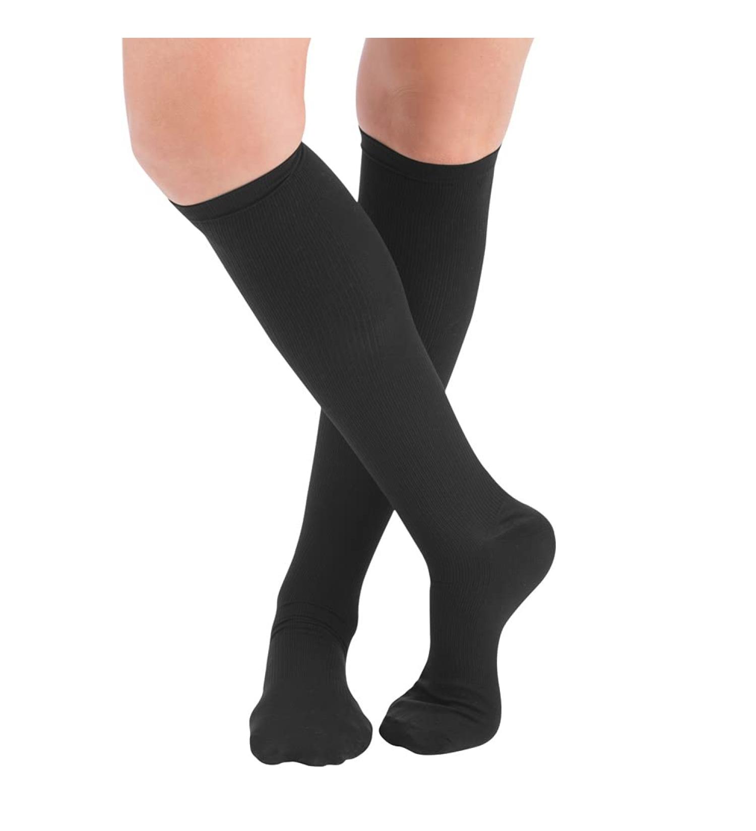 Collections Etc Men's Compression Trouser Socks - Black Large, 15-20 mmHg, Made in USA - Buy Online on GoSupps.com