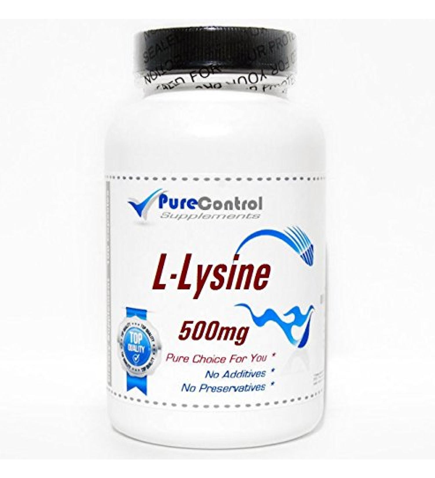 L-Lysine 500mg // 200 Capsules // Pure // by PureControl Supplements