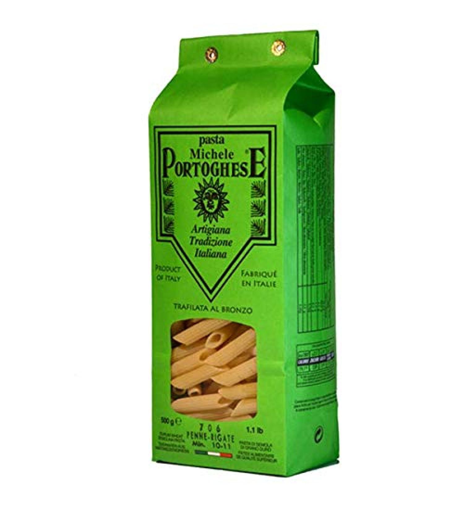 Michele Portoghese Penne Rigate Pasta from Italy durum wheat semolina slow drying 500 g