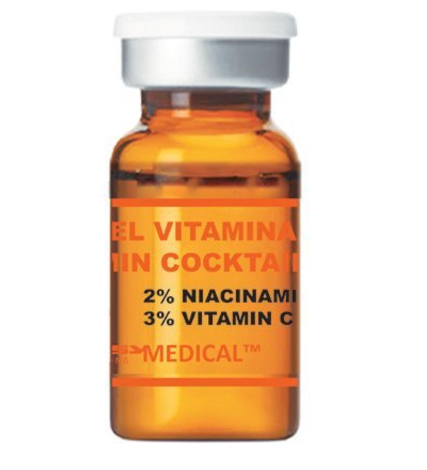 Vitamin Cocktail Serum - 5ml Sterile Vitamin C for Microneedling & Mesotherapy | Professional Derma Pen & Dermal Roller Treatment - Buy Online on GoSupps.com