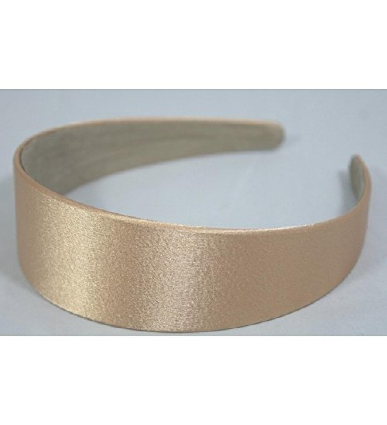 Annielov plastic headband 4 cm wide covered with satin silk wide hair band hair accessories beige