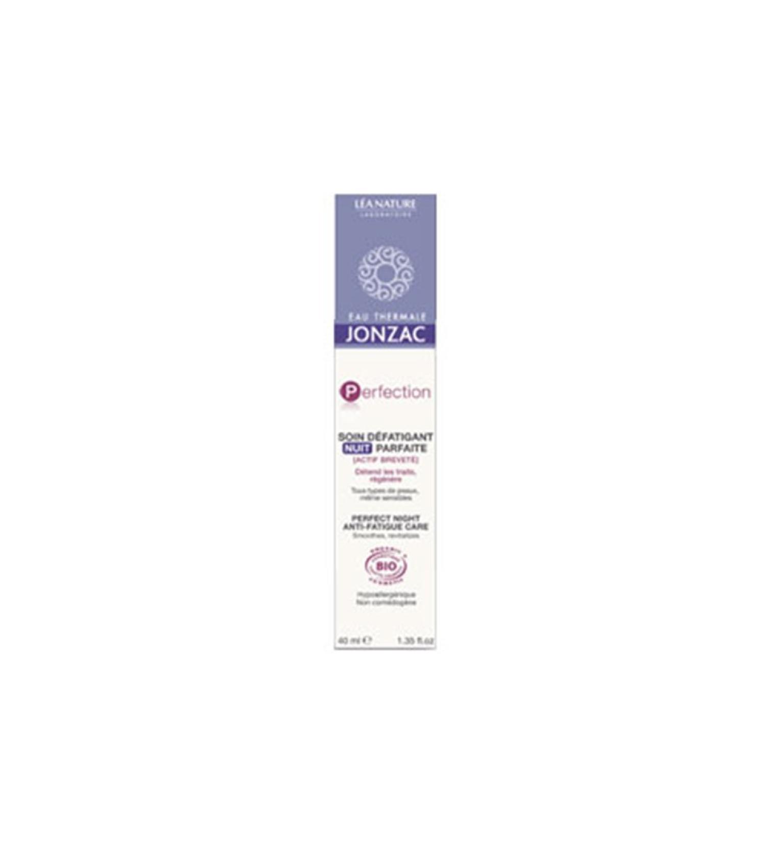 Eau Thermale Jonzac - Perfect skin night anti-fatigue treatment - Perfection - All skin types, even sensitive - Certified Organic Cosmos Organic - 40 ml tube