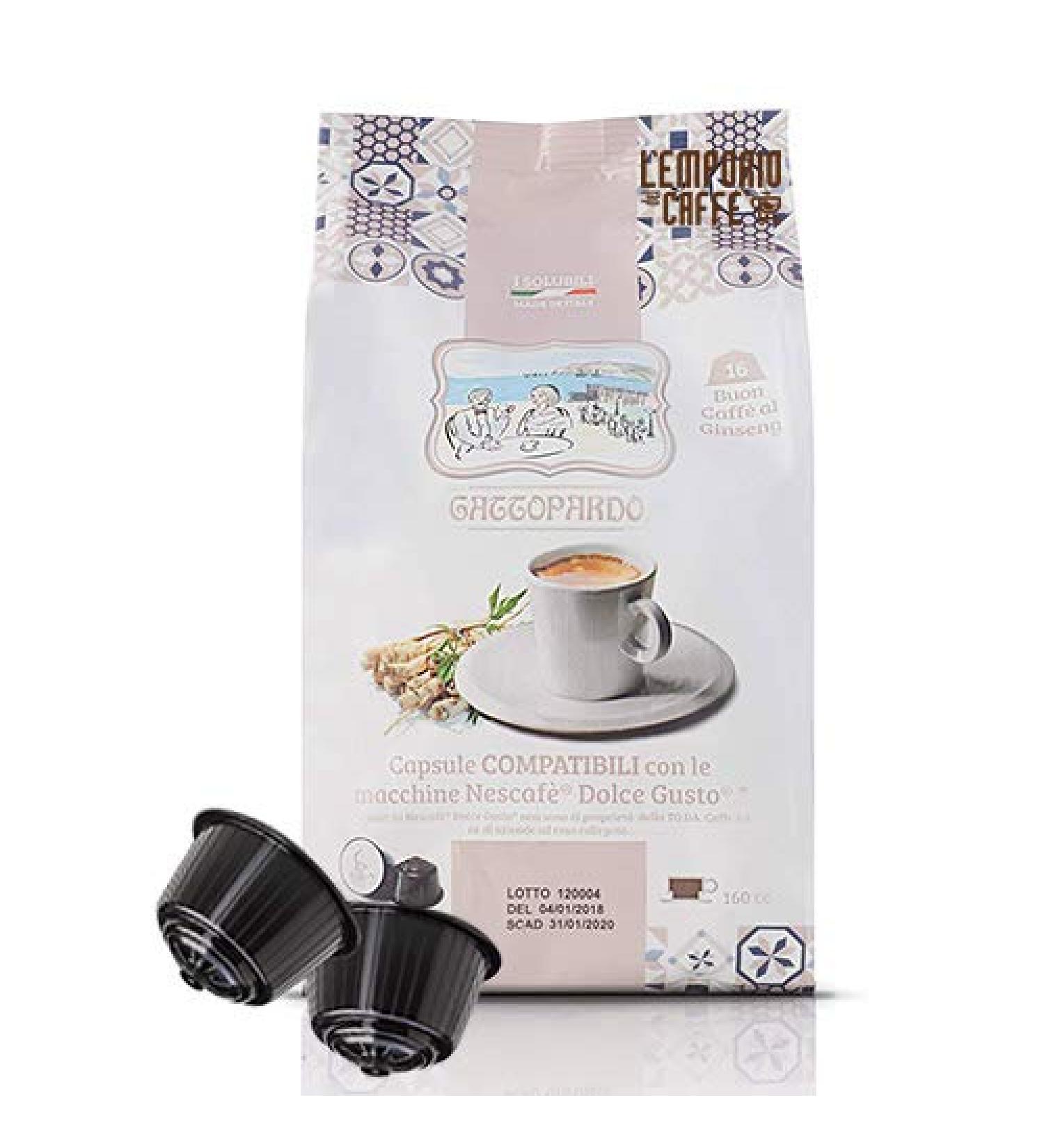 256 Gattopardo Ginseng Capsules Compatible with Nescafe Dolce Gusto