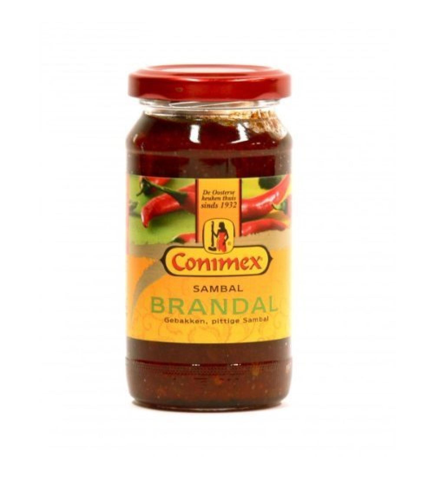 Conimex Sambal Brandal (Gebakken Sambal/Fried Chilli Paste) 3 JARS ea x 7 oz /200 g