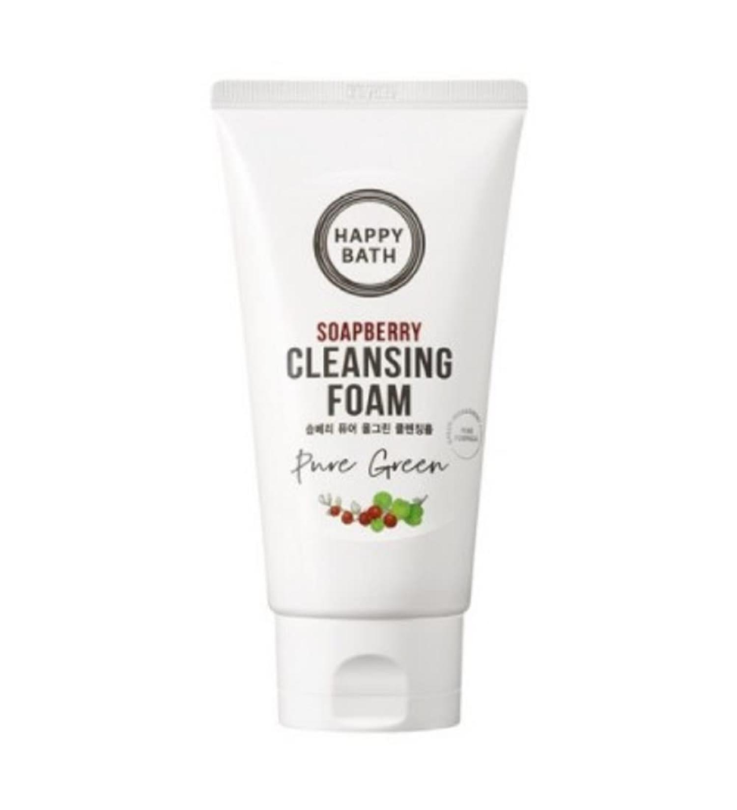 Happy Bath Soapberry Pure All Green Cleansing Foam 150g - Natural Deep Cleanser for Radiant Skin | Buy Internationally - Buy Online on GoSupps.com