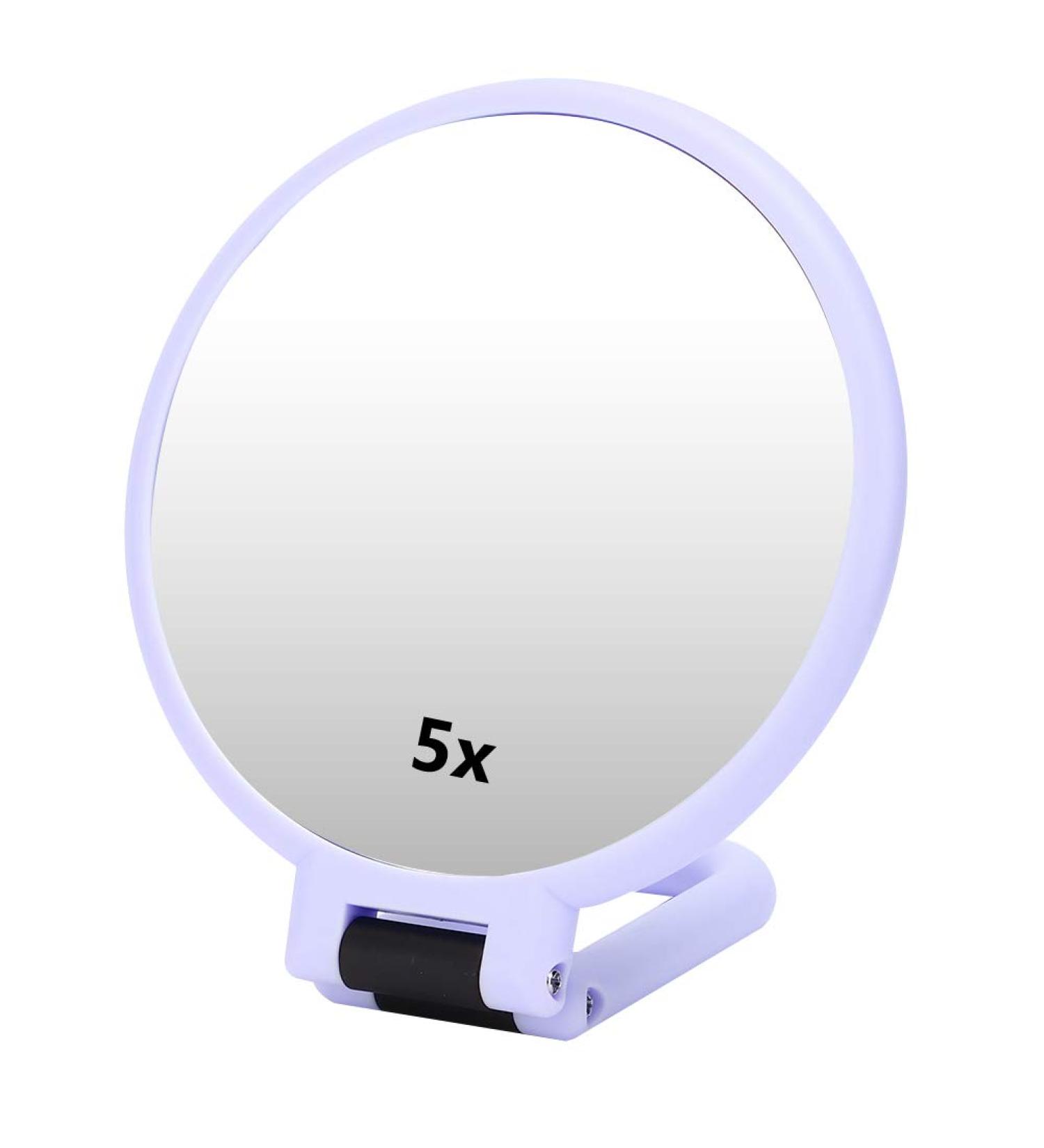 5X Magnifying Makeup Mirror Folding Adjustable Cosmetic Mirror Travel Portable Makeup Mirror (Purple) - Buy Online on GoSupps.com