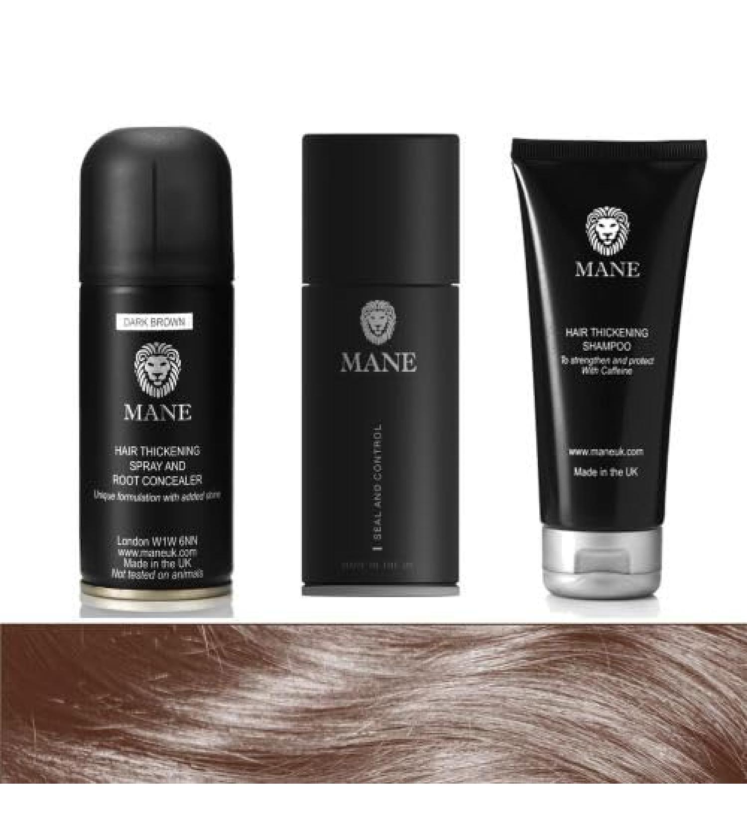  MANE Mane 100ml thickening shampoo and 100ml Seal and Control (dark brown) - Buy Online on GoSupps.com