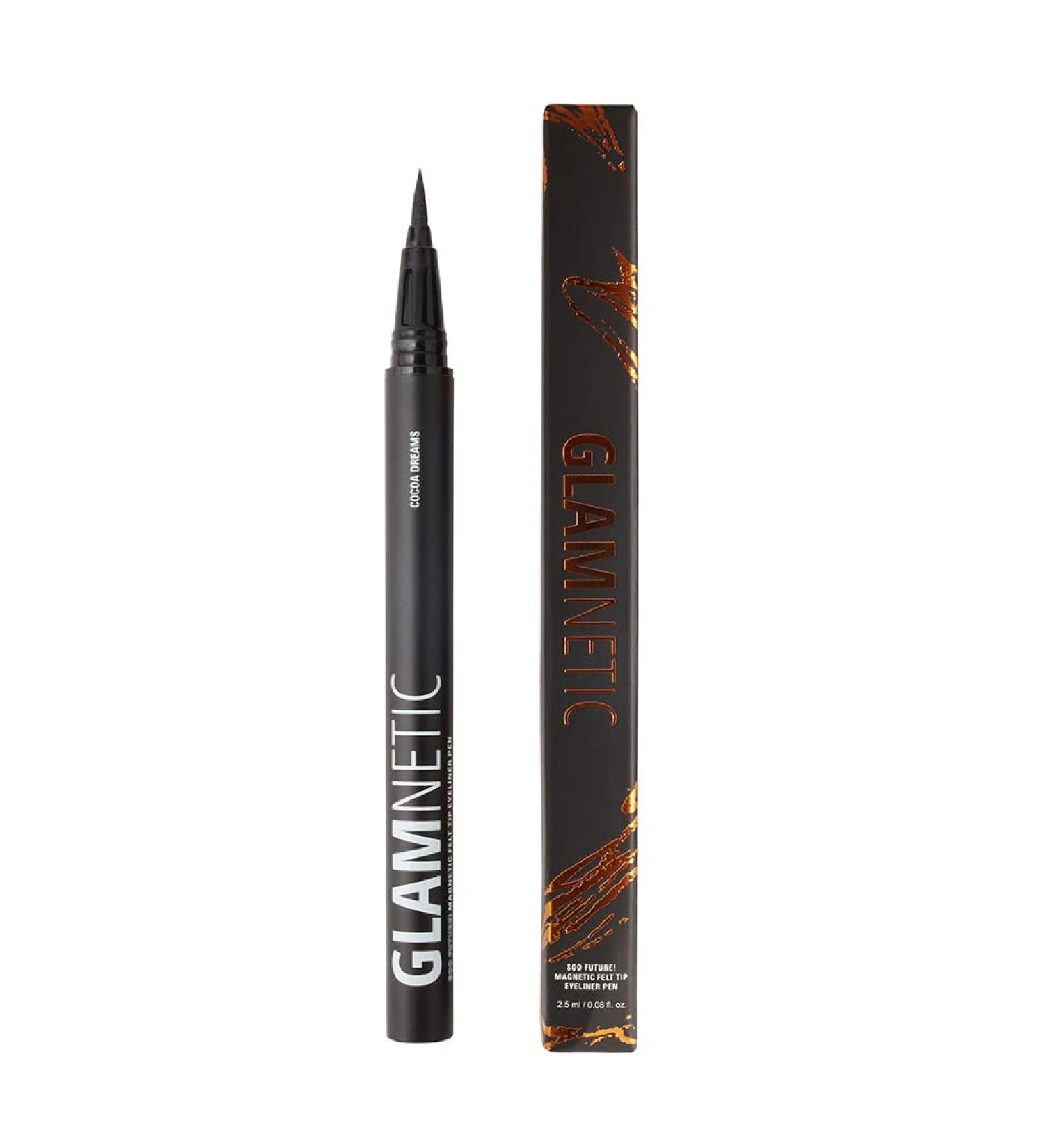 Glamnetic Magnetic Felt Tip Eyeliner - Cocoa Dreams | Brown Waterproof Liquid Liner Pen for Magnetic Eyelashes | Sweatproof & Paraben-Free - 0.08 Fl Oz - Buy Online on GoSupps.com