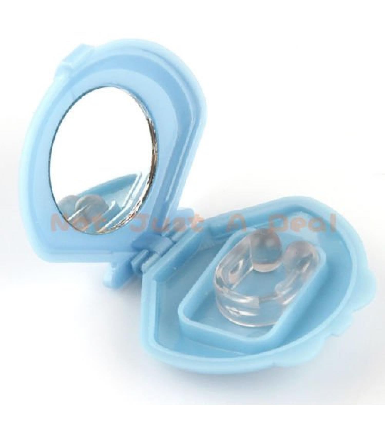 Good Sleeping Aid Anti Snoring Snore Stopping Cessation Plug Clip w/ Mirror Case