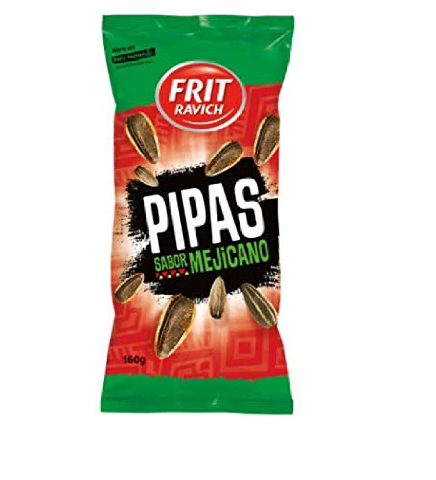 Pipas Roasted Sunflower Seeds Mexicana Fried Ravich 160g - Pack of 2 Units