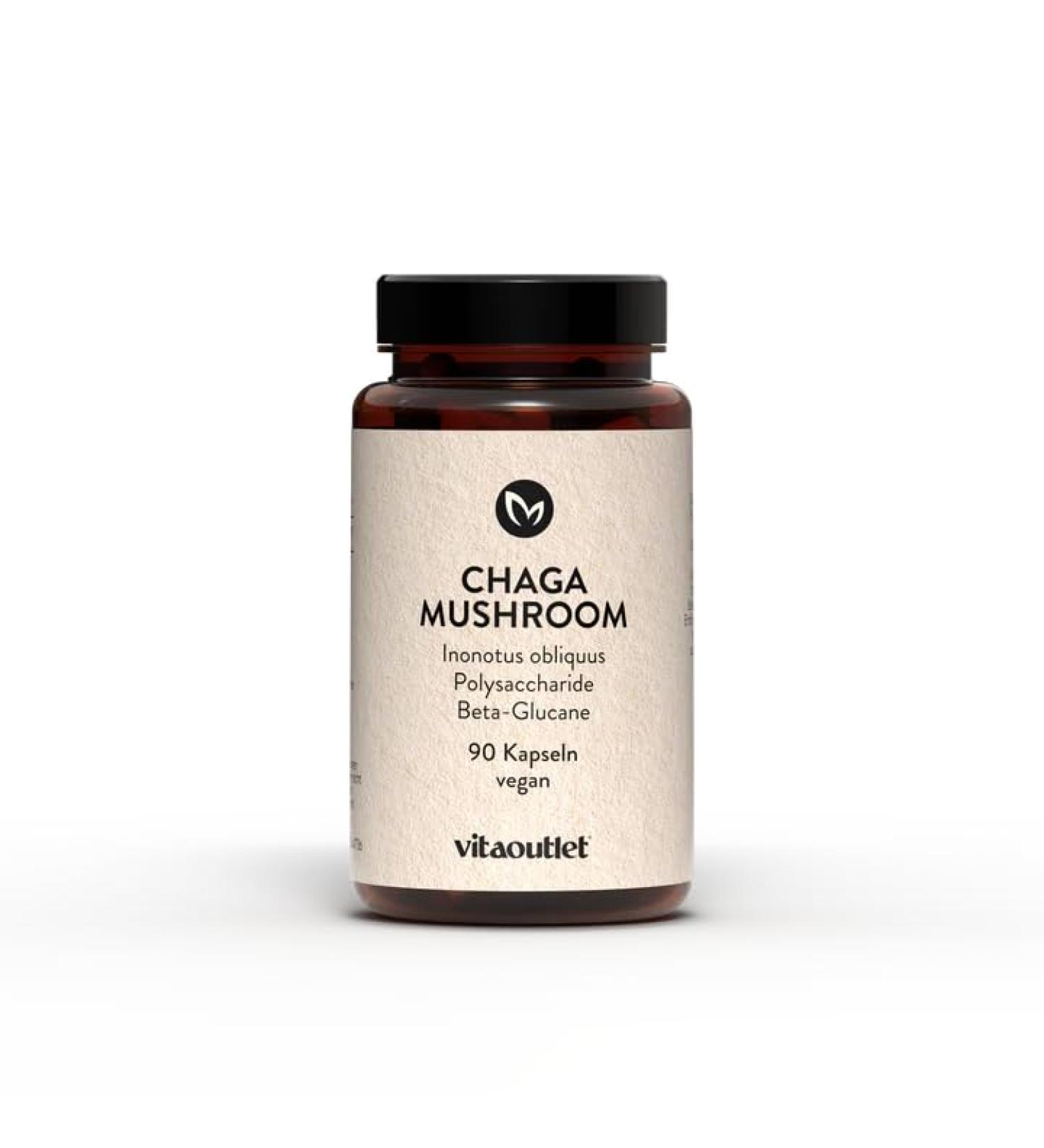  vitaoutlet Chaga Mushroom Capsules | 90 capsules | Vegan | Quality raw material from the wild collection | Inonotus obliquus | From our own production - Buy Online on GoSupps.com
