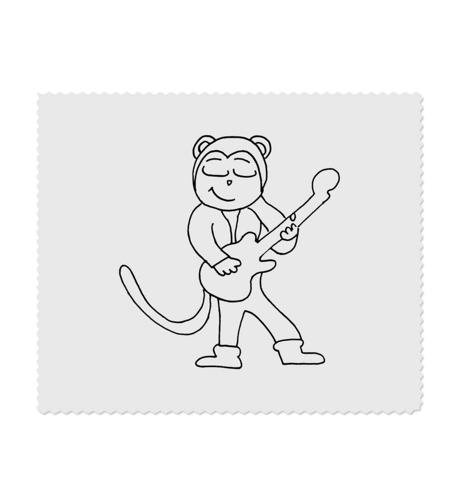 Buy Azeeda Monkey Playing Guitar Microfiber Glasses Cleaning Cloths (Pack of 2) | International Shipping Available - Buy Online on GoSupps.com