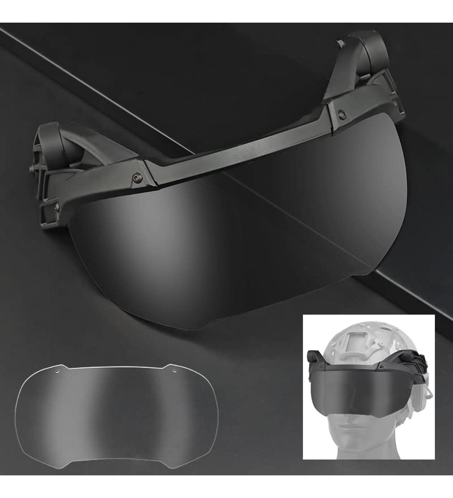 DoxiGlobal Tactical Fast Helmet Flip Goggles - Anti-Fog Glasses for Airsoft & Paintball Shooting | Fits Rail 19-21mm | Black - Buy Online on GoSupps.com