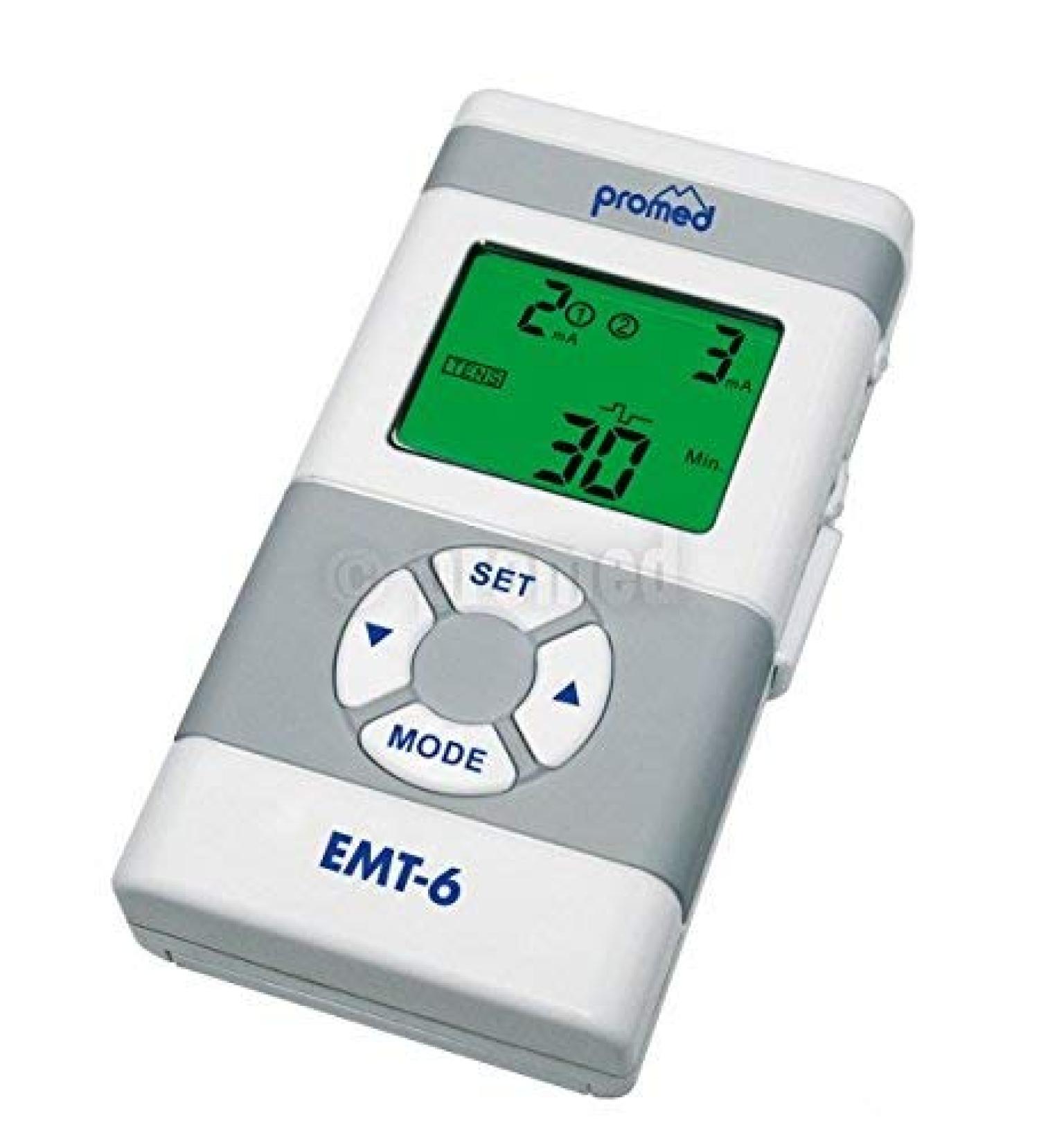 Promed EMT-6 Digital Tens & Ems Duo Device combination device electrostimulation device for nerve and muscle stimulation stimulus current with 4 TENS electrodes 13 therapy modi